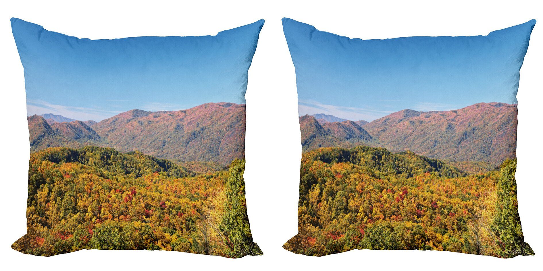 Kissenbezüge Modern Accent Doppelseitiger Digitaldruck, Abakuhaus (2 Stück), Appalachian Herbstfarben Wald