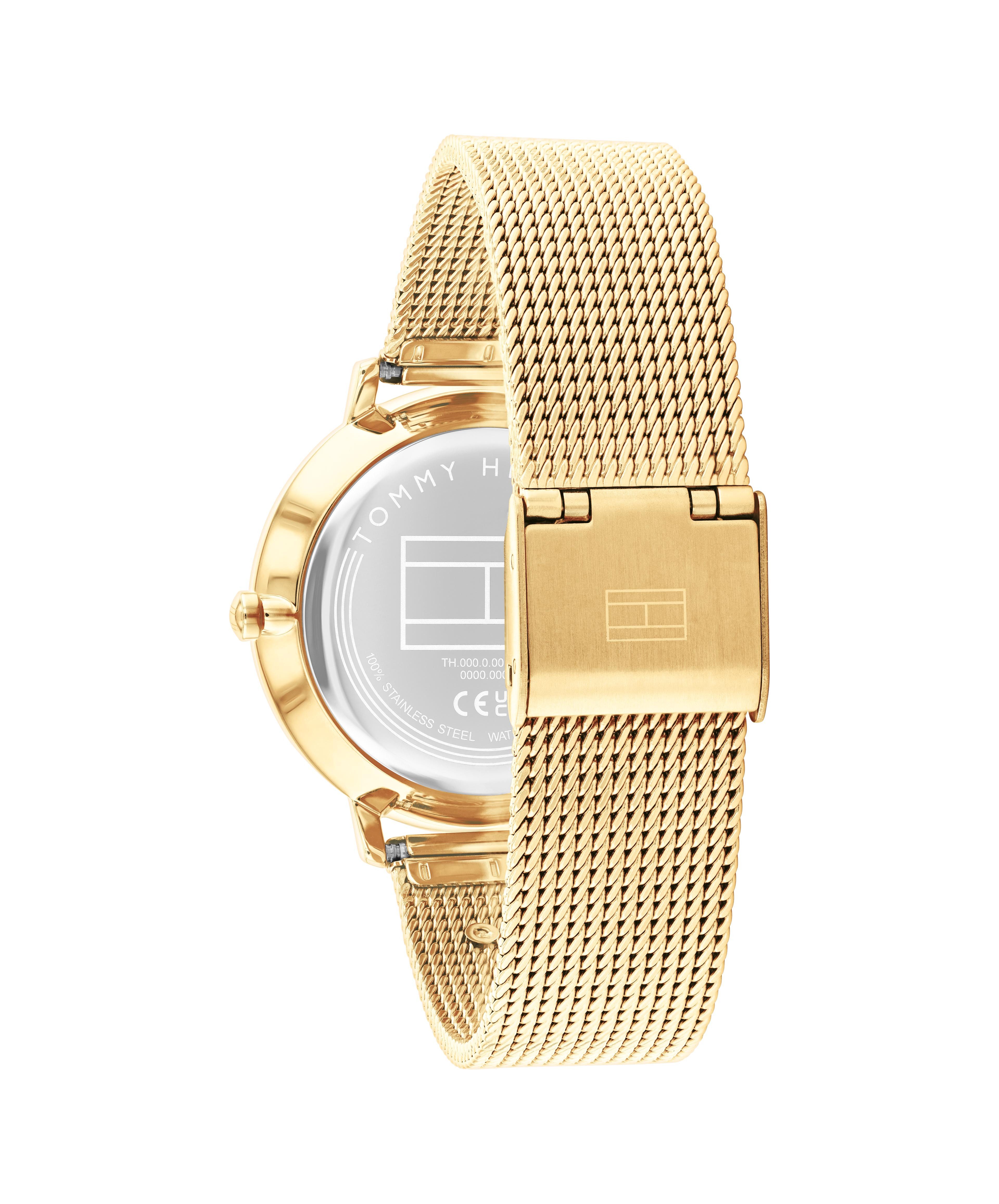 Tommy Hilfiger Multifunktionsuhr Tea 1782880, Quarzuhr, Armbanduhr, Damenuhr, Edelstahlarmband, analog