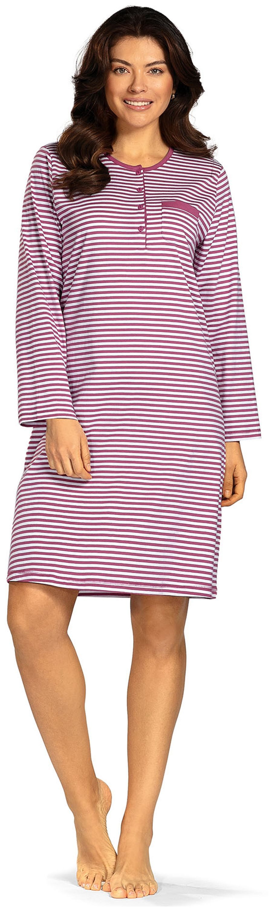 comtessa Nachthemd Mellow Luxe (Set, 1-tlg., 1-teilig) Damen Sleepshirt ca.100cm Schlafshirt Baumwolle geknöpft große Größen