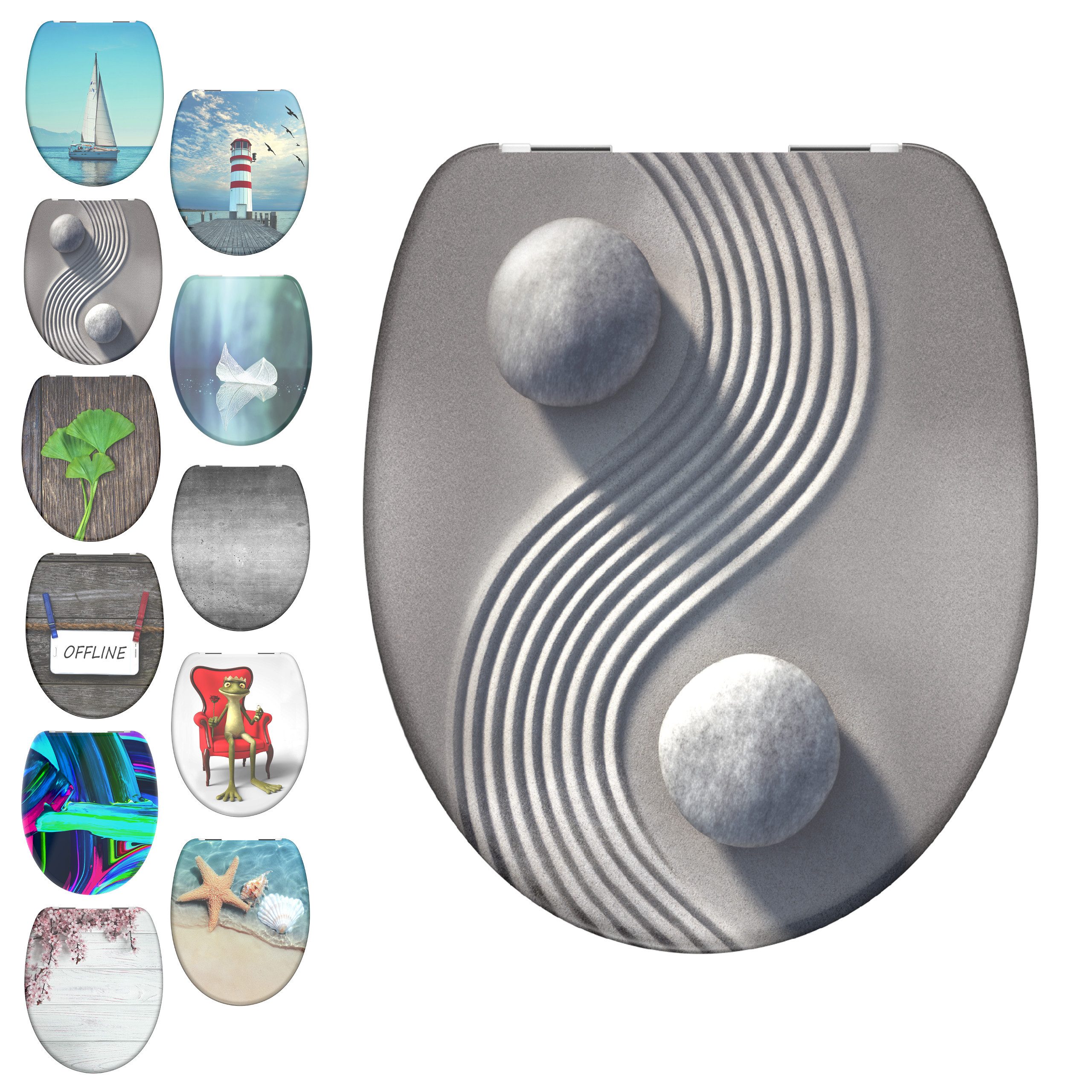 Schütte WC-Sitz Yin&Yang, bruchsicher und kratzfest, Absenkautomatik, Standardmaß