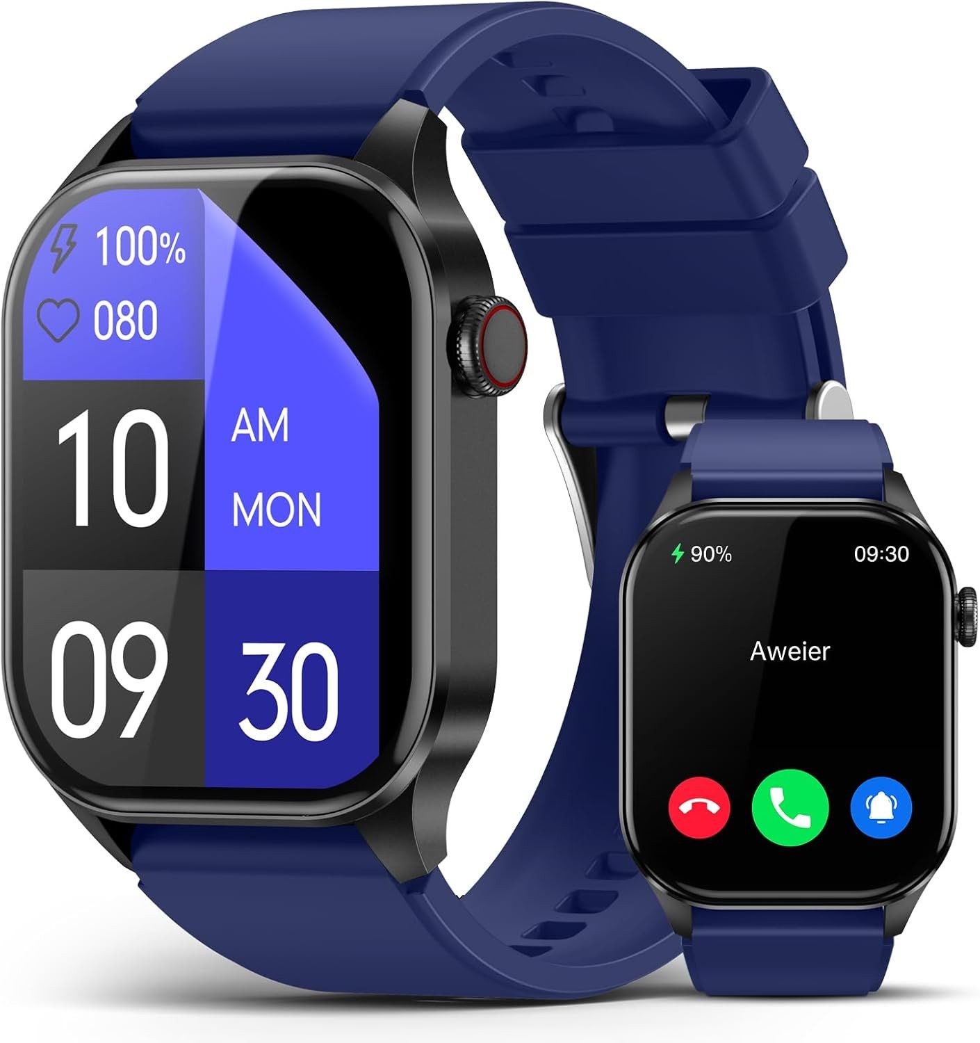 SOUYIE T98 Smartwatch (5 cm, android ios), Smartwatch Herren Damen AMOLED Display Fitness Gesundheit Bluetooth