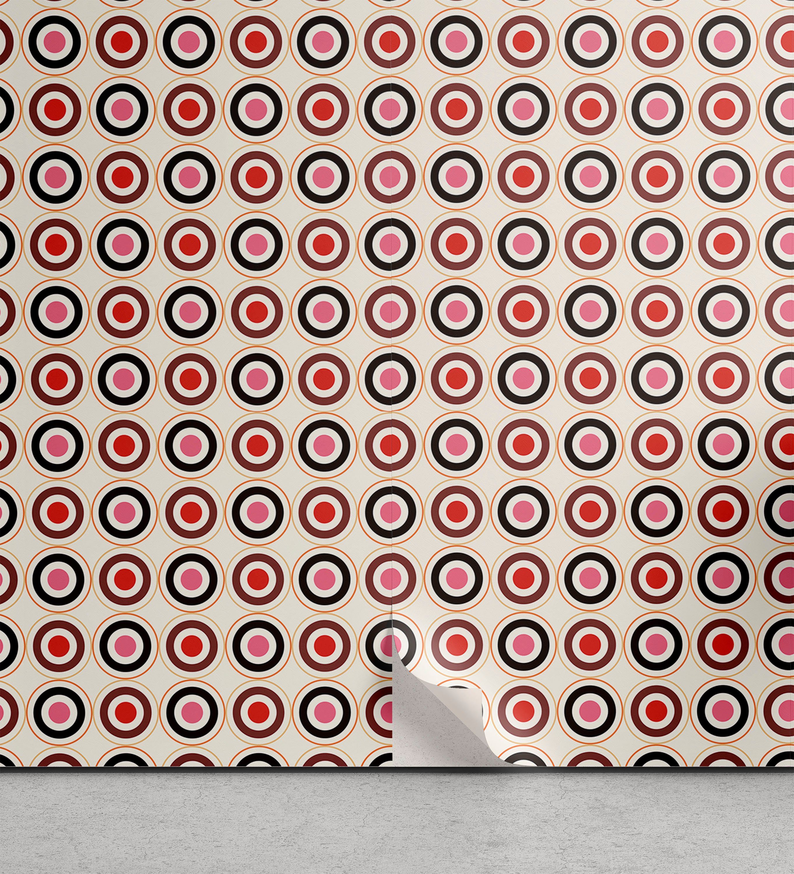 Abakuhaus Vinyltapete selbstklebendes Wohnzimmer Küchenakzent, Geometrisch Kreise geometrische Kunst
