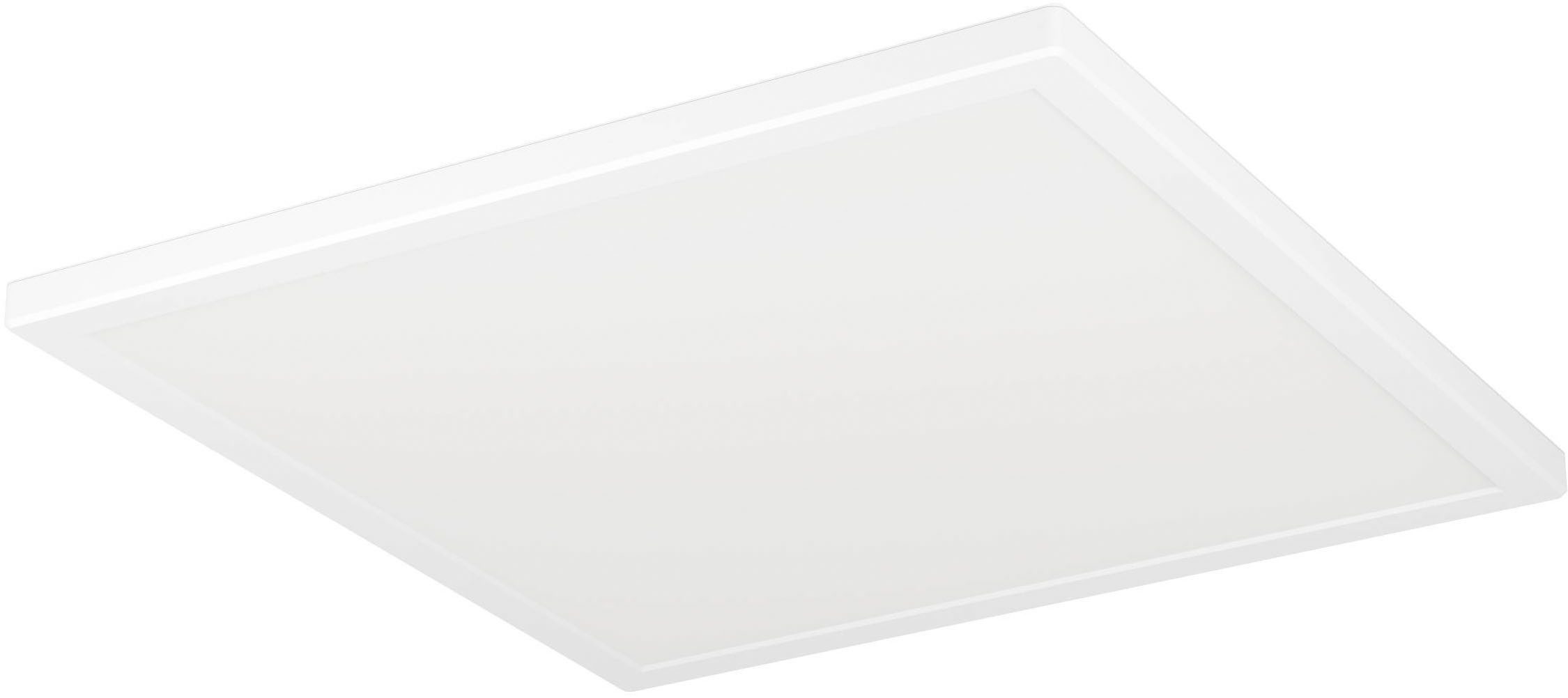 EGLO Deckenleuchte Rovito-R Deckenlampe, Deckenbeleuchtung, Badlampe, Kunststoff, IP44, CCT - über Fernbedienung, Dimmfunktion, Farbwechsel, dimmbar über Fernbedienung, mehrere Helligkeitsstufen, LED fest integriert, Neutralweiß, Kaltweiß, Warmweiß, Wand-/Deckenleuchte - L39 x B39 x H3 cm - weiß - 17,6W inkl.