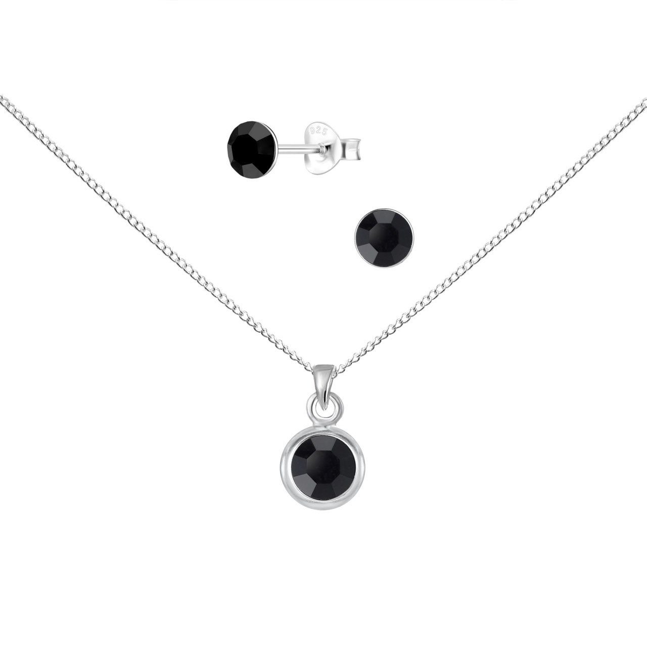 ALEXANDER YORK Schmuckset Schmuckset, SOLITÄR schwarz, 4-tlg. günstig online kaufen