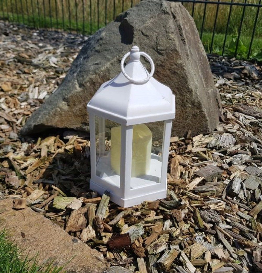 Laterne Rustikale Linoows (1x), LED mit Kerze Garten Sechseck, Gartenleuchte Laterne Windlicht Weiße