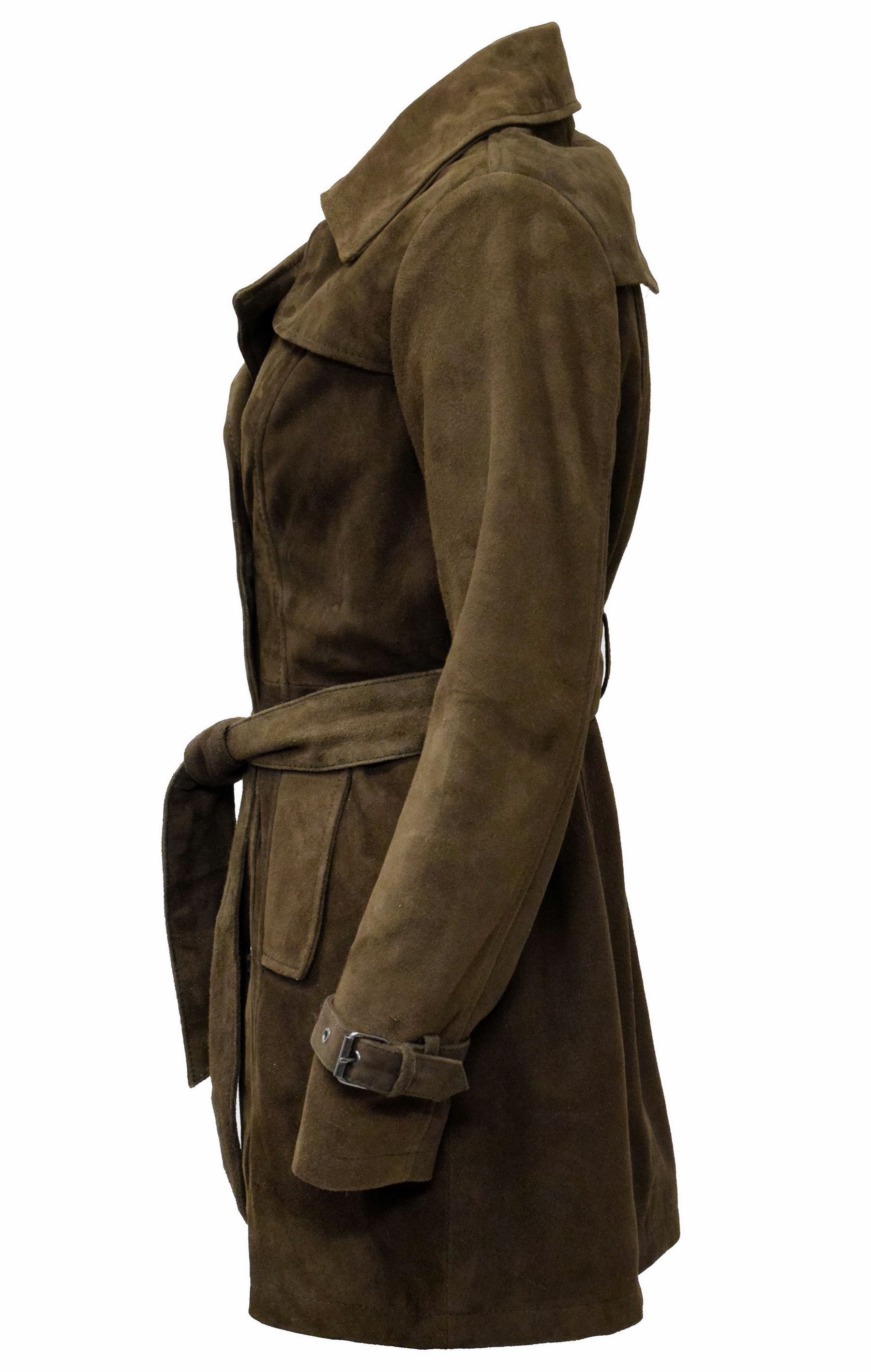 Zimmert Leather Ledermantel Anna Trenchcoat Wildleder Ziegenvelour Mantel M günstig online kaufen