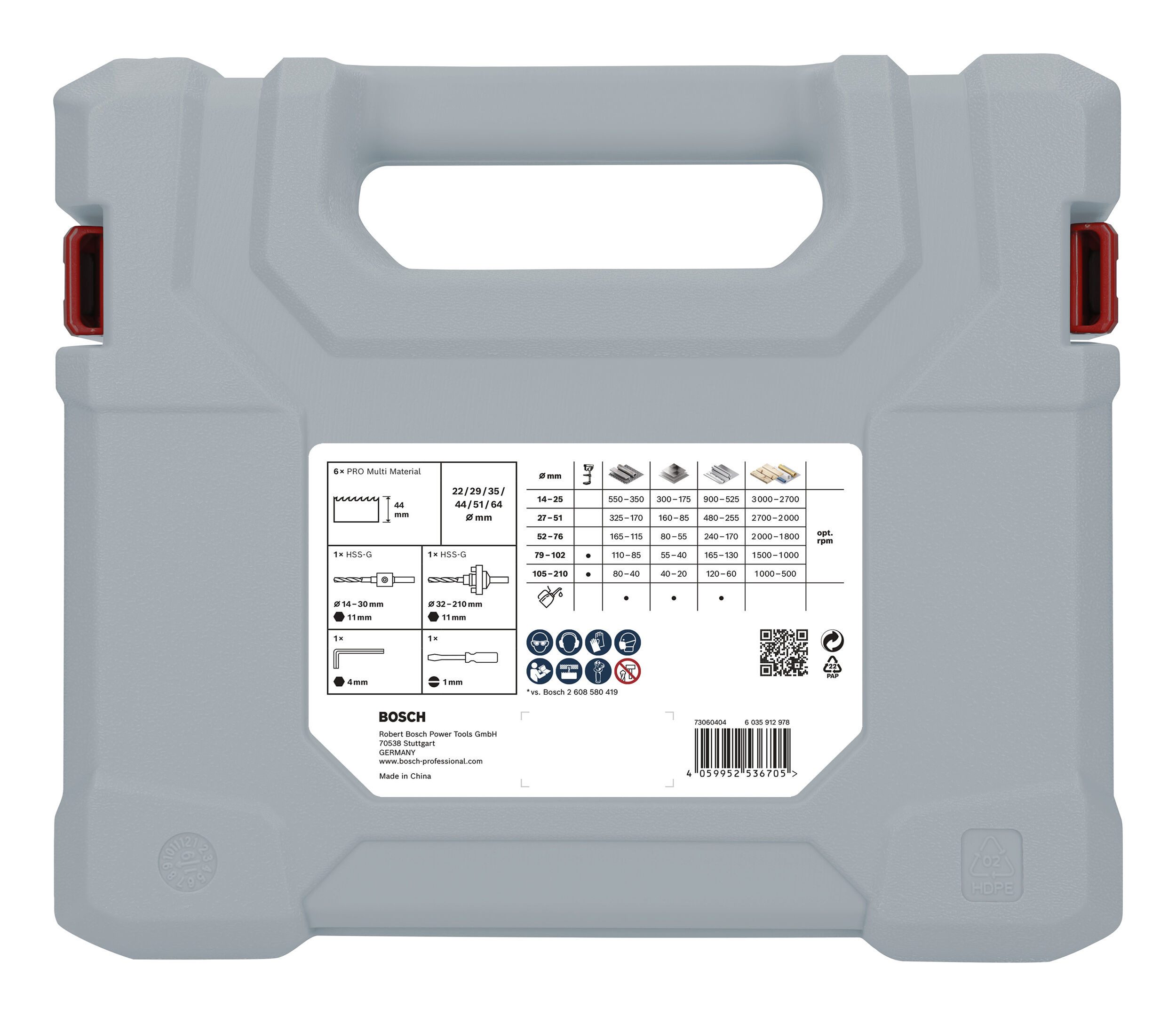 BOSCH Lochsäge Pro Multi Material, 15 Teile, Set, 15-teilig