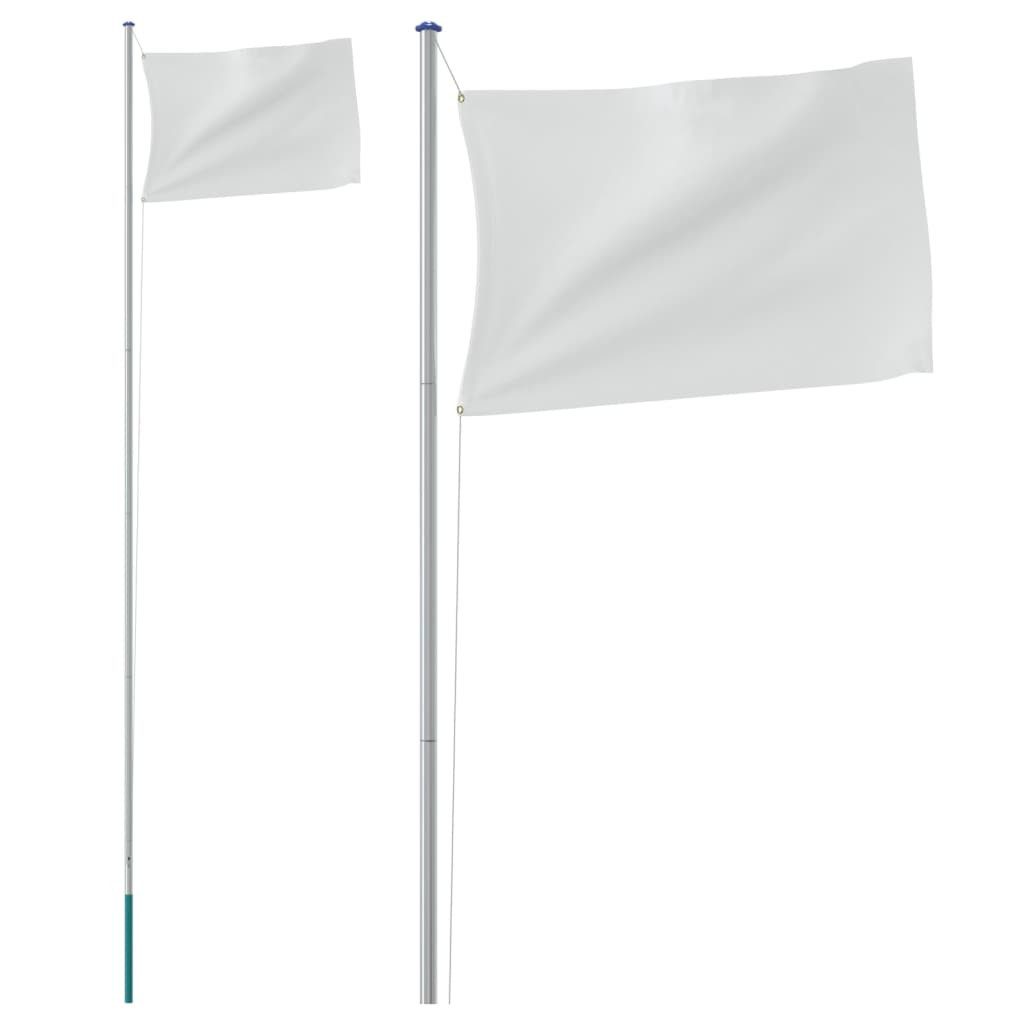 Flagge Fahnenmast Teilbar Silbern 6,23 m Aluminium