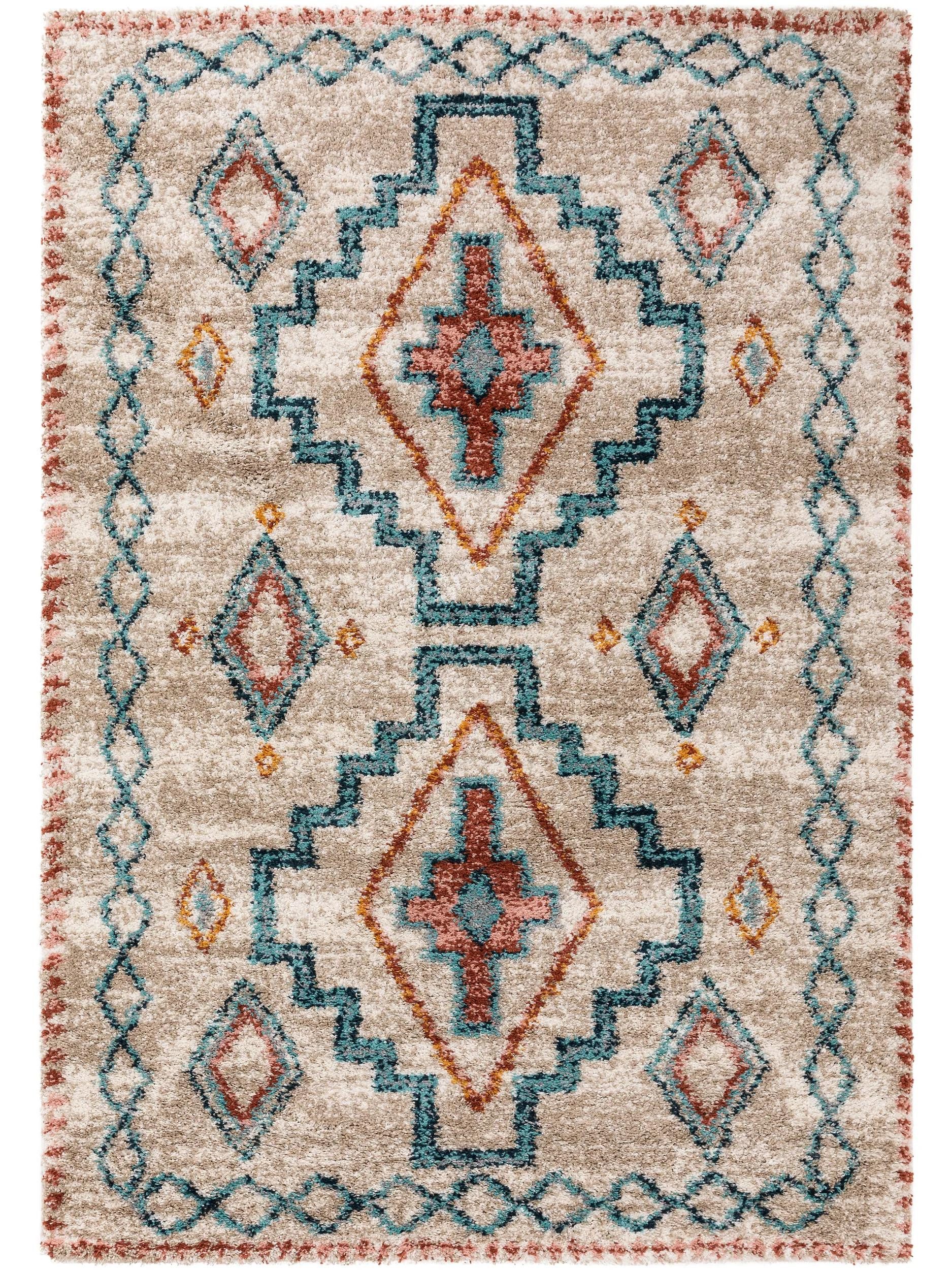 benuta Hochflor-Teppich Gobi, rechteckig, Höhe: 21 mm, Teppich Wohnzimmer, Schlafzimmer, Esszimmer, Flur, Kunstfaser, Cozy