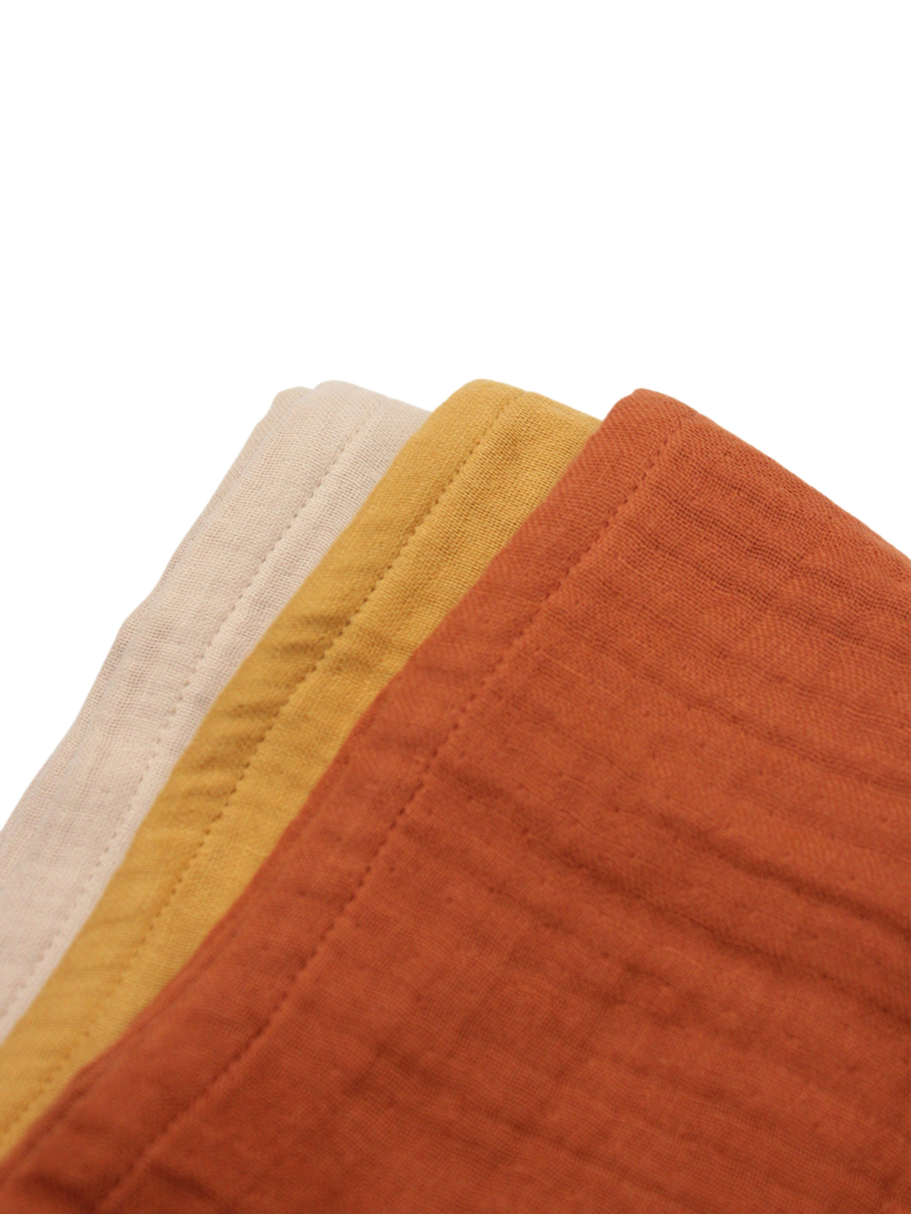 Babydecke Babydecke Musselin Tuch im 3-er Set 4 lagig 60x60 Weich & Atmungsaktiv, bistyle, GOTS zertifiziert, 100% Bio-Baumwolle, Junge & Mädchen