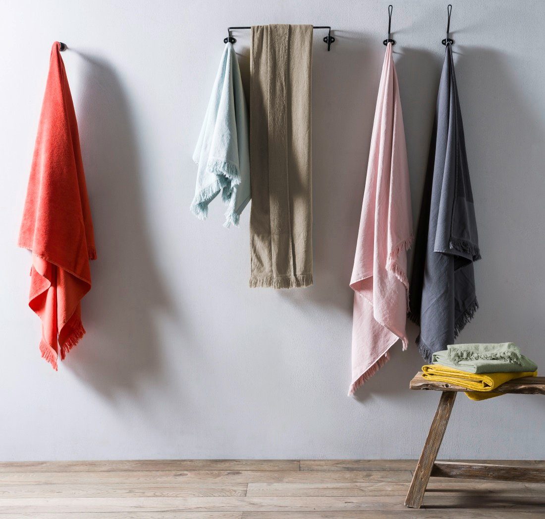 done.® Strandtuch Hamamtuch CAPRICE double face Sauna Sport Strand, Frottee (1-St), schlicht, einfach & modern - Frottee & Fransen