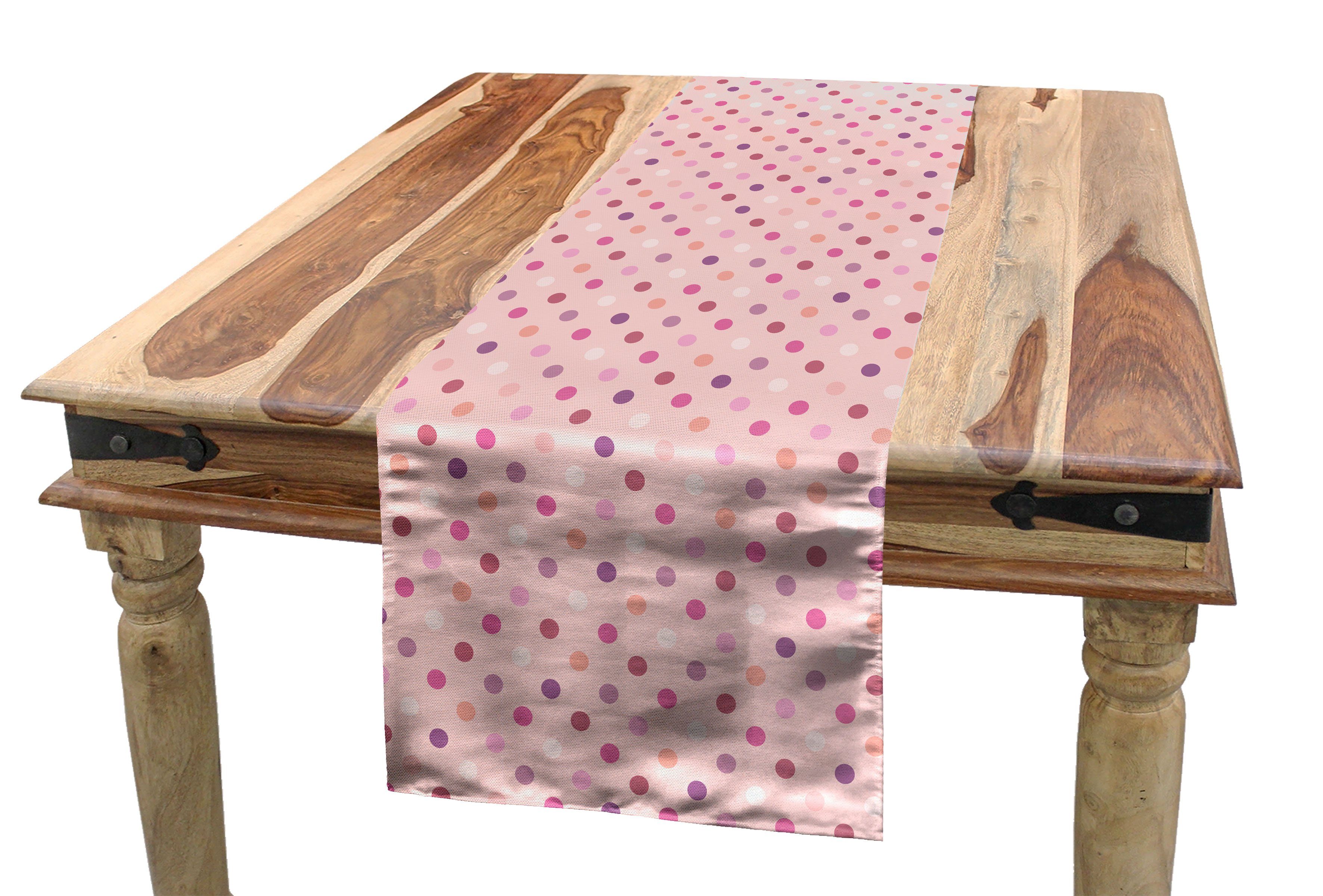 Abakuhaus Tischläufer Esszimmer Küche Rechteckiger Dekorativer Tischläufer, Pink und Weiß Land Baby