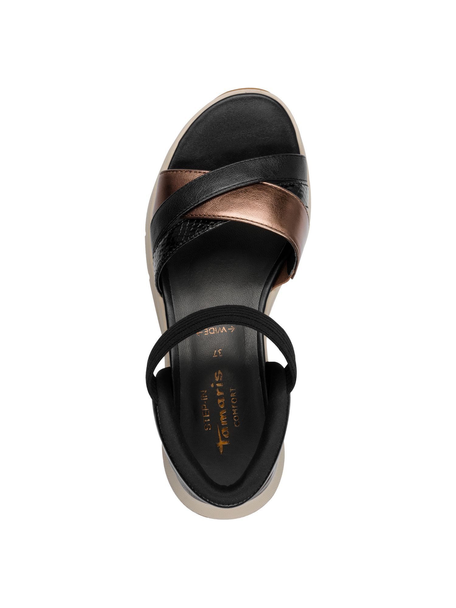 Tamaris WIDE FIT STEP IN, comfortFit Frauen kein Absatz Plateausandaletten comfortFit
