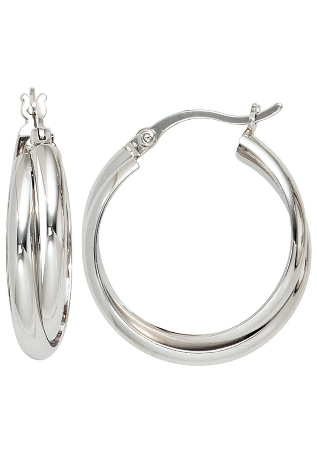 JOBO Paar Creolen, rund 925 Silber