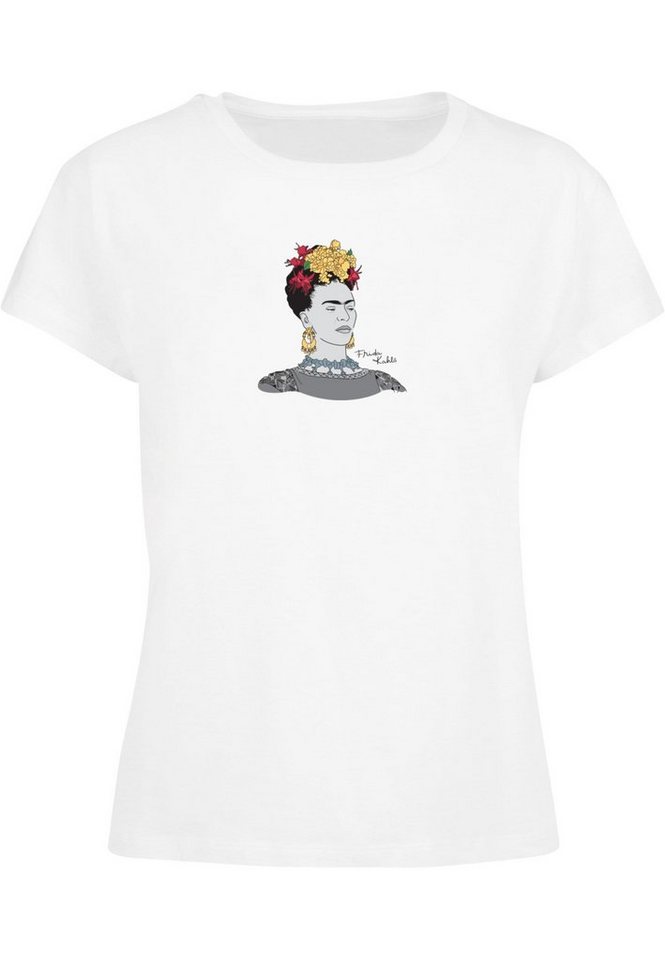 Merchcode T-Shirt Damen Ladies Frida Kahlo - Black and white Box Tee (1-tlg)