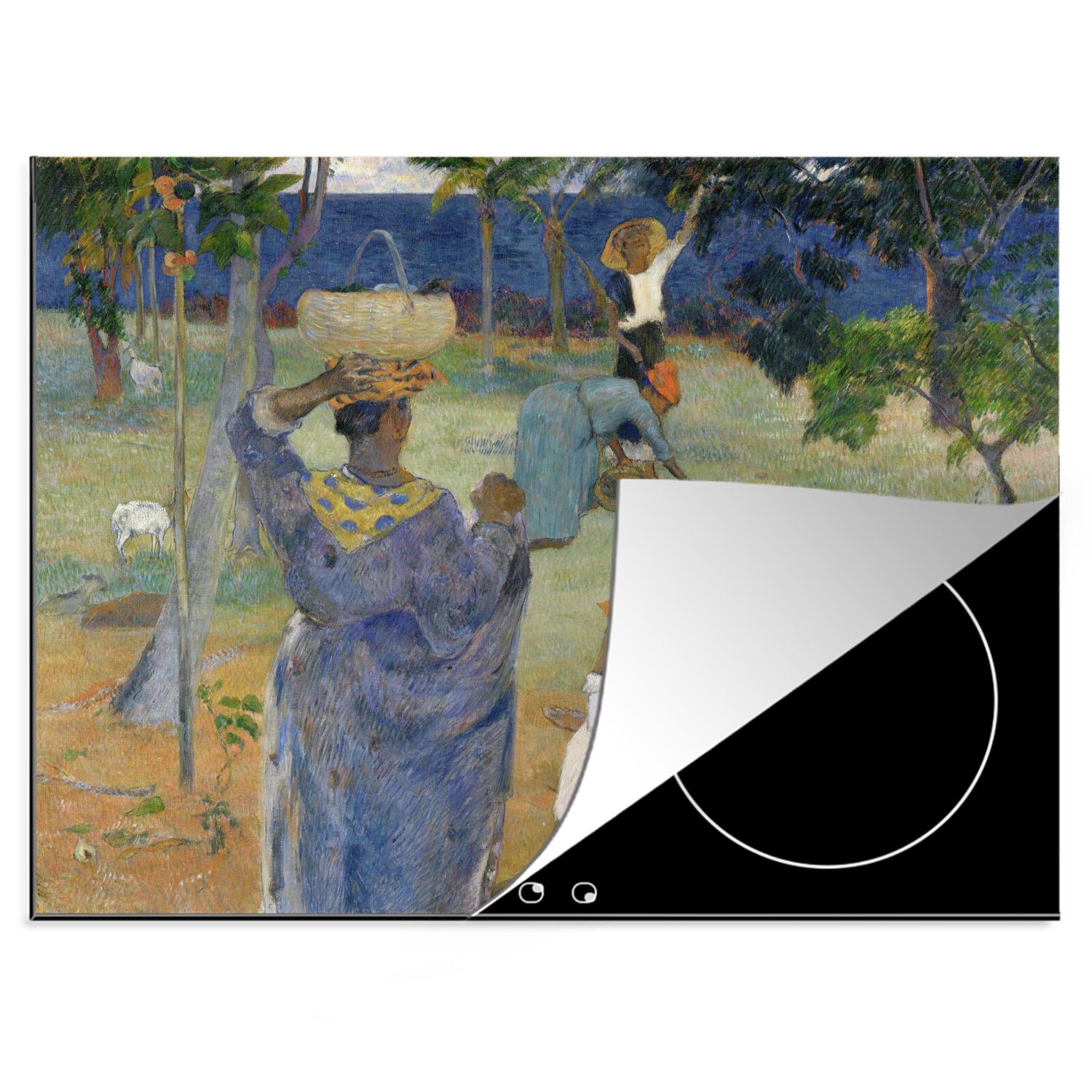 MuchoWow Herdblende-/Abdeckplatte Mangos von Vinyl, - Gauguin, Gemälde cm, Ceranfeldabdeckung Unter auf den (1 Mobile tlg), nutzbar, Martinique 70x52 Arbeitsfläche Paul