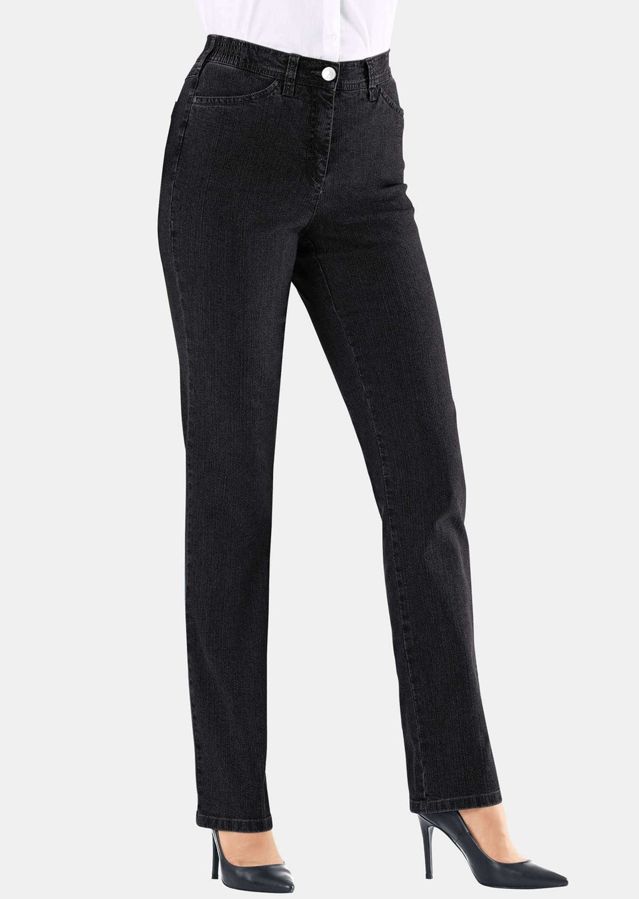GOLDNER Bequeme Jeans Kurzgröße: Klassische Jeanshose ANNA schwarz | Stretchjeans