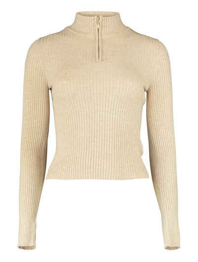 HaILY’S Вязаные свитера Dünner Feinstrick Пуловеры Half-Zip Stehkragen Sweater FLORA 4702 in Beige