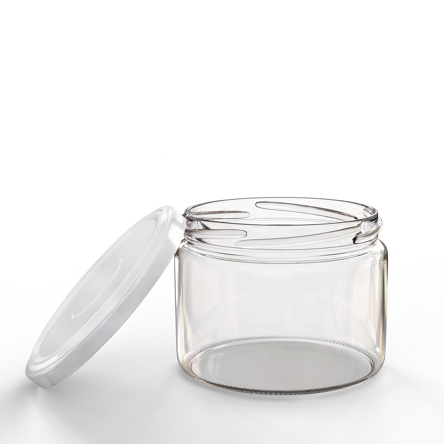 Oputec Einmachglas 24x 282ml Einmachgläser mit Schraubdeckel TO 82 Weiß Marmeladengläser, Glas/Metall