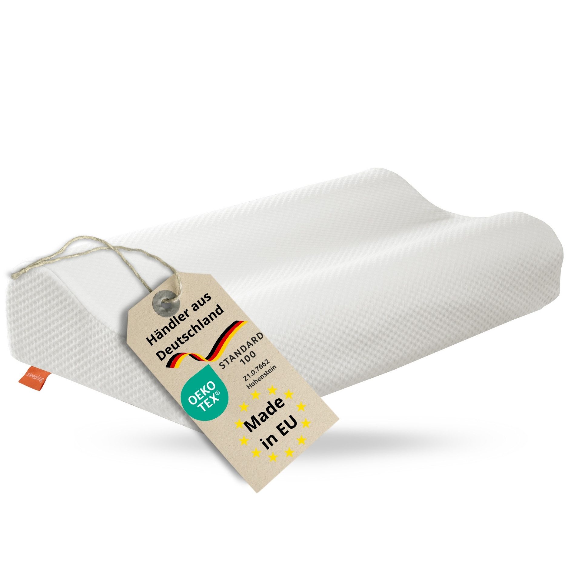 sleepling Nackenstützkissen orthopädisch, Nackenstützkissen, Seitenschläferkissen, Bezug: 59 % Polyester / 41 % Baumwolle, Seitenschläfer, höheneinstellbares Memory Foam Kopfkissen, Antischnarchkissen