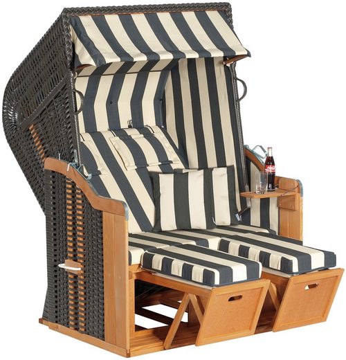 SunnySmart Strandkorb »Rustikal 250 Plus 1180«, BxTxH: 125x90x160 cm