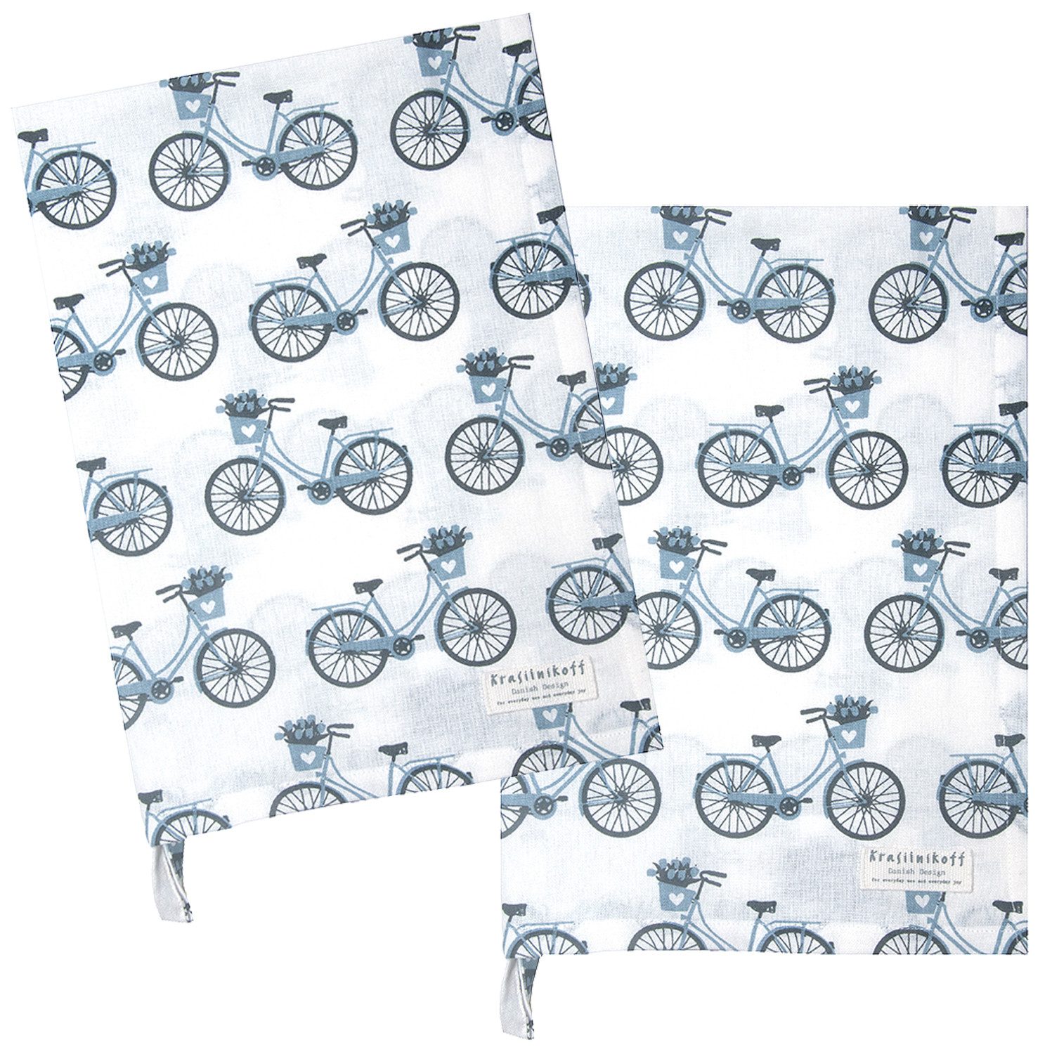 Krasilnikoff Geschirrtuch Colourful Bikes, (2-tlg., 2-teilig), günstig online kaufen