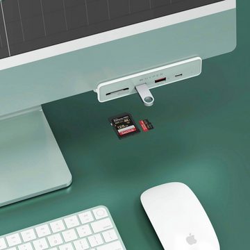 Hyper 6-in-1 USB-C hub for iMac 24'' Adapter USB-C zu HDMI, MicroSD-Card, SD-Card, USB Typ A, USB-C