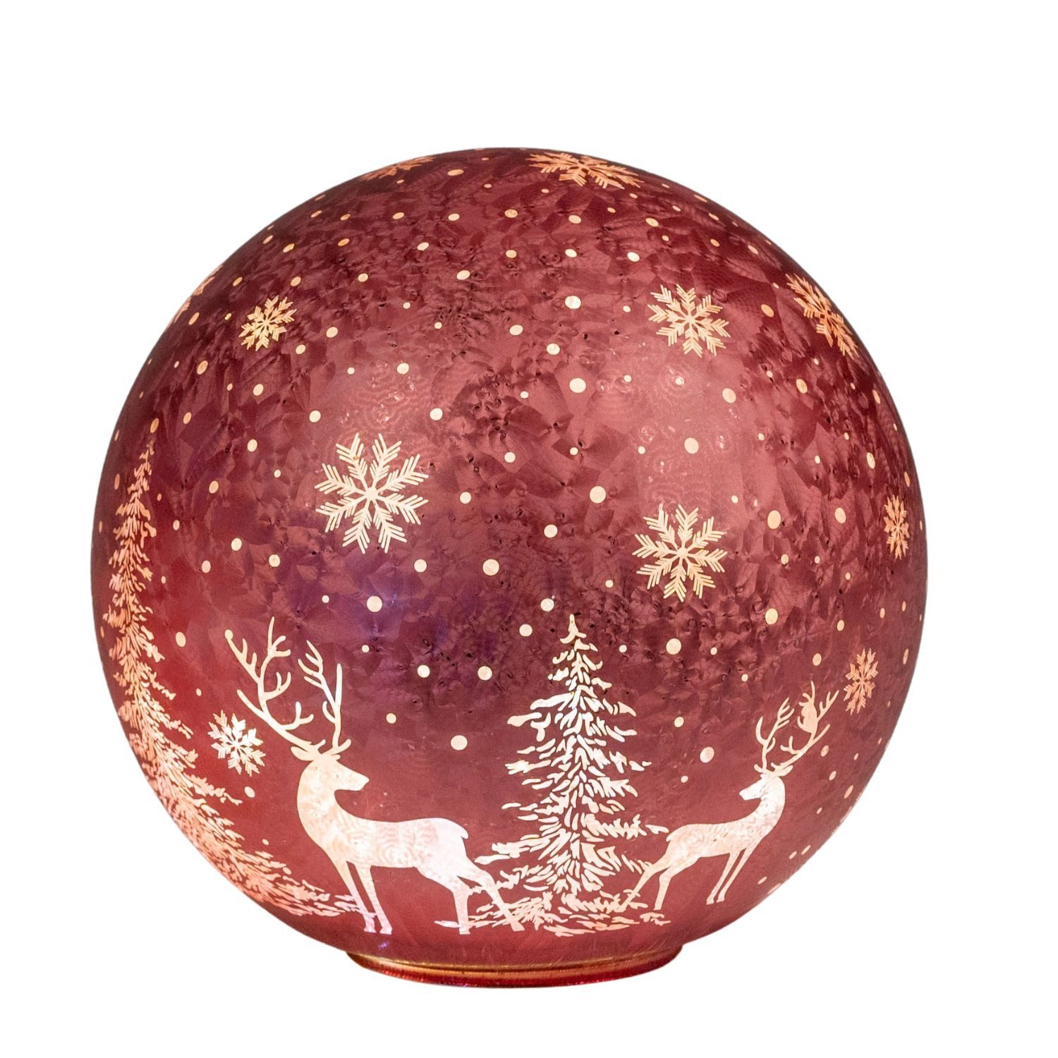 formano LED Kugelleuchte Winterzeit Wildberry, LED, Drehend, mit Timer, Rot, Winterwald, H: cm