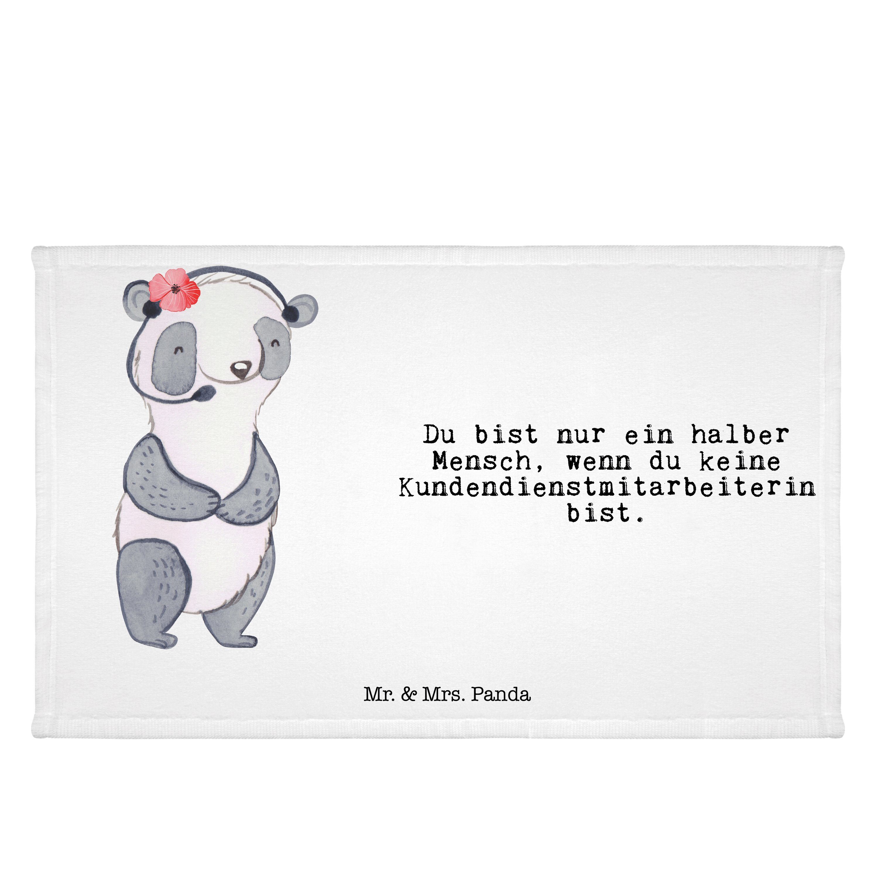 Mr. & Mrs. Panda Handtuch Kundendienstmitarbeiterin mit Herz - Weiß - Geschenk, Kinder Handtuch, (1-St)