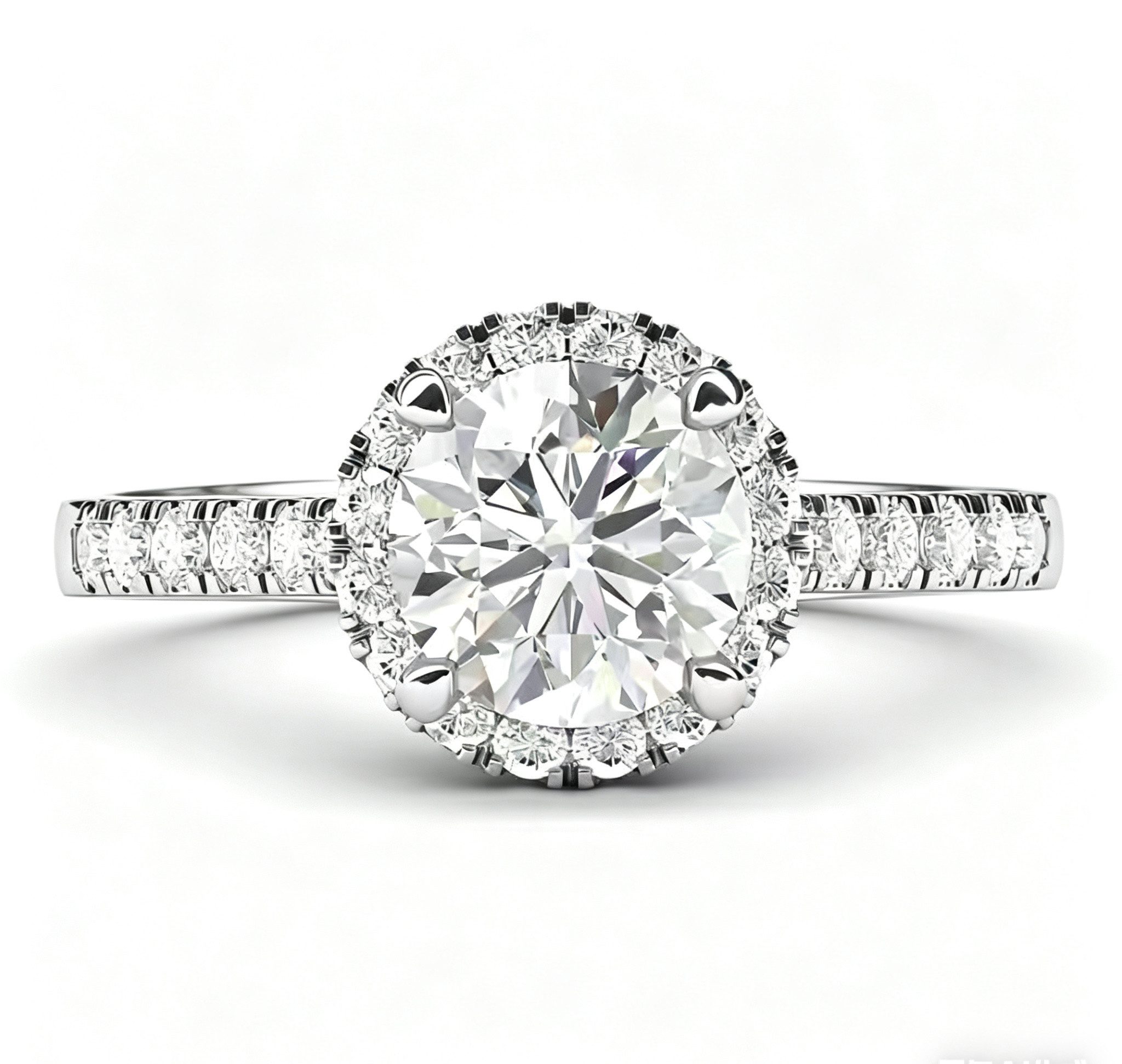 Jumpeak Diamantring ring damen, 1ct E VS1 wedding ring,engagement ring,labordiamant, liebes geschenk für sie,Brillantschliff,Mit IGi-Zertifikat
