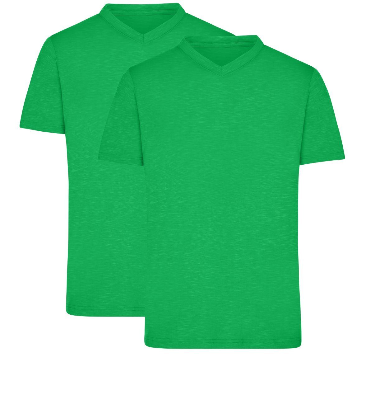 James & Nicholson T-Shirt Doppelpack Herren Funktions T-Shirt für Freizeit und Sport JN750 (Doppelpack, 2 Stück) Atmungsaktiv, feuchtigkeitsregulierend und schnelltrocknend fern-green