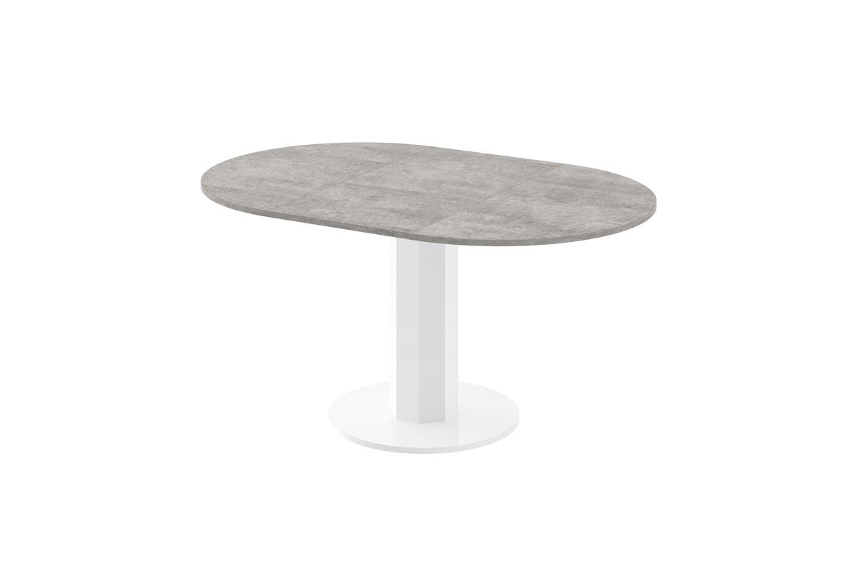 / Hochglanz ausziehbar Esstisch HES-111 Hochglanz designimpex 100-148cm Esstisch Design Beton oval Weiß Tisch rund