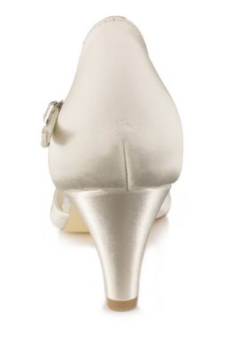 White Lady 752 ivory Satin - einfärbbare Brautschuhe Slingpumps