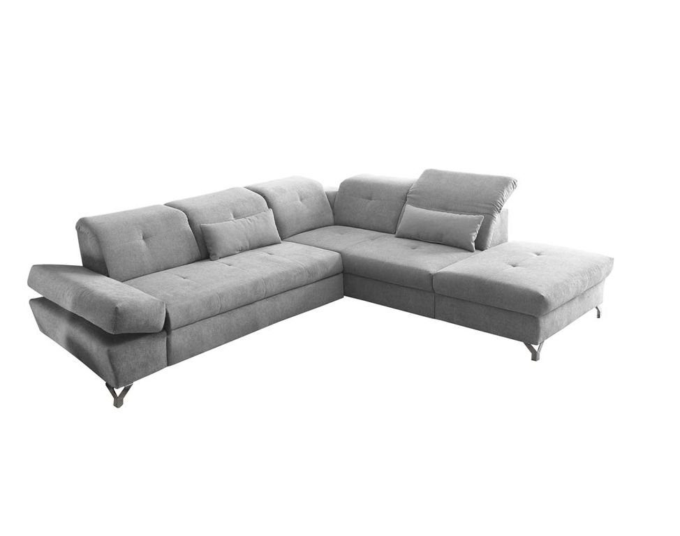 Polstergarnitur ED Ecksofa, 275 245 Sofagarnitur MELFI cm Silber DESIGN EXCITING x Ecksofa