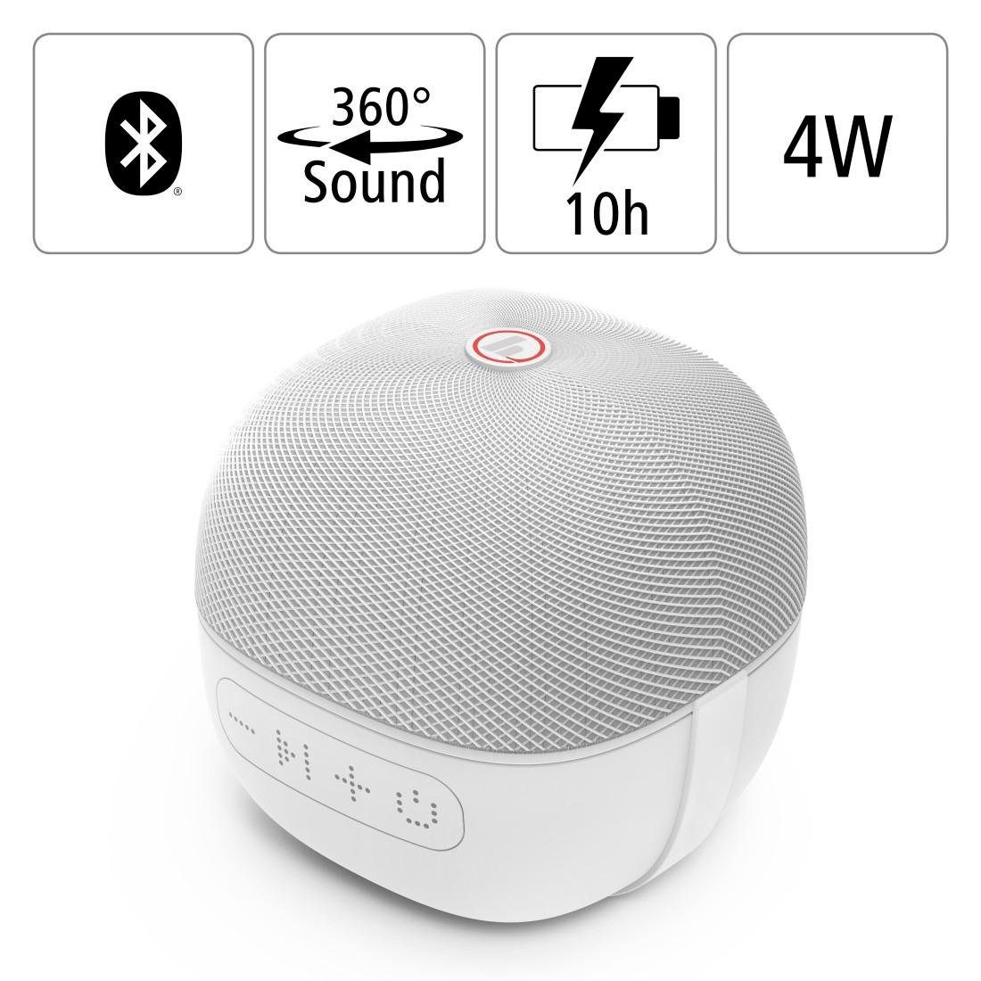 Hama Handlicher Bluetooth®Lautsprecher "Cube 2.0", Bluetooth-Lautsprecher 4 Akku (A2DP 10h Bluetooth, weiß Laufzeit HFP) Bluetooth, AVRCP W