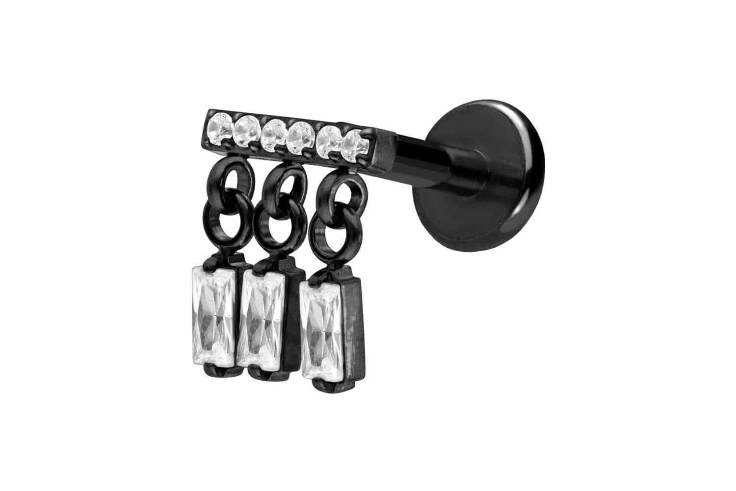 Piercing-Set Titan Labret mit Push Fit WINDSPIEL