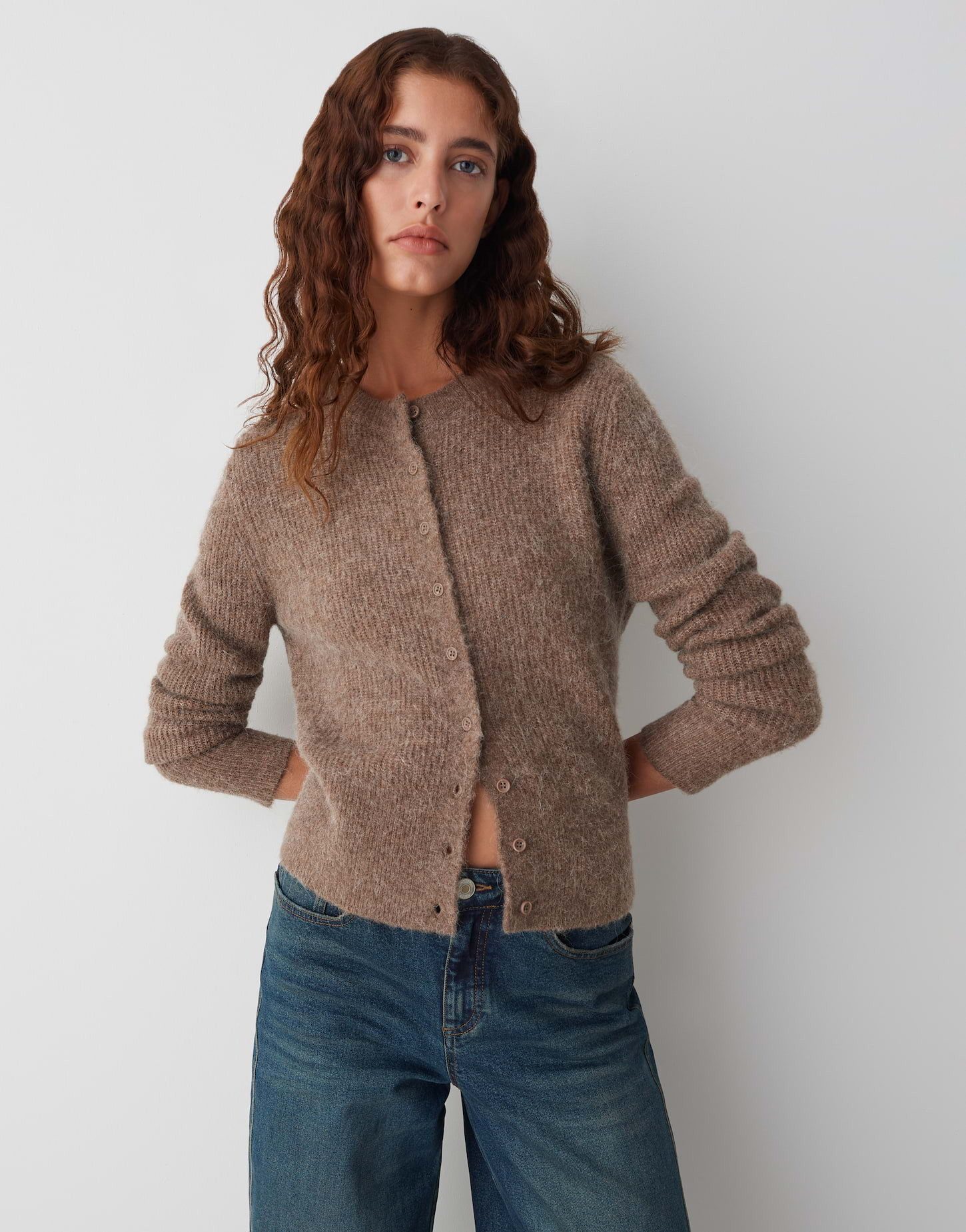 OPUS Strickjacke DRENI aus weichem Alpakamix figurbetont geschnitten, weich günstig online kaufen