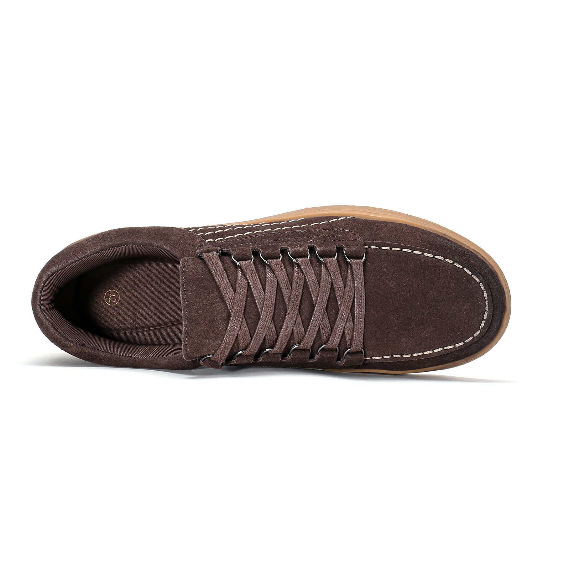 Allthemen Schnürschuh Herren Casual Schnürschuhe aus Rindnubukleder Freizeitmodell Sneaker