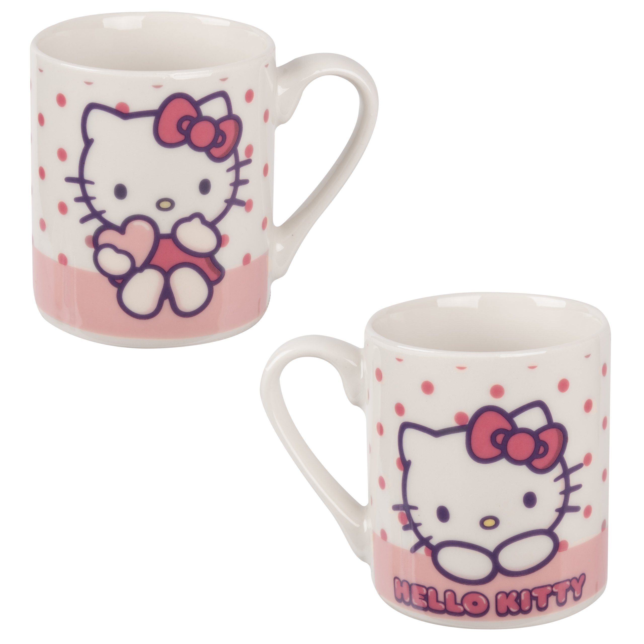 United Labels® Tasse »Hello Kitty Tasse für Kinder - Kinderbecher  Kindertasse aus Porzellan Pink 230 ml«, Porzellan