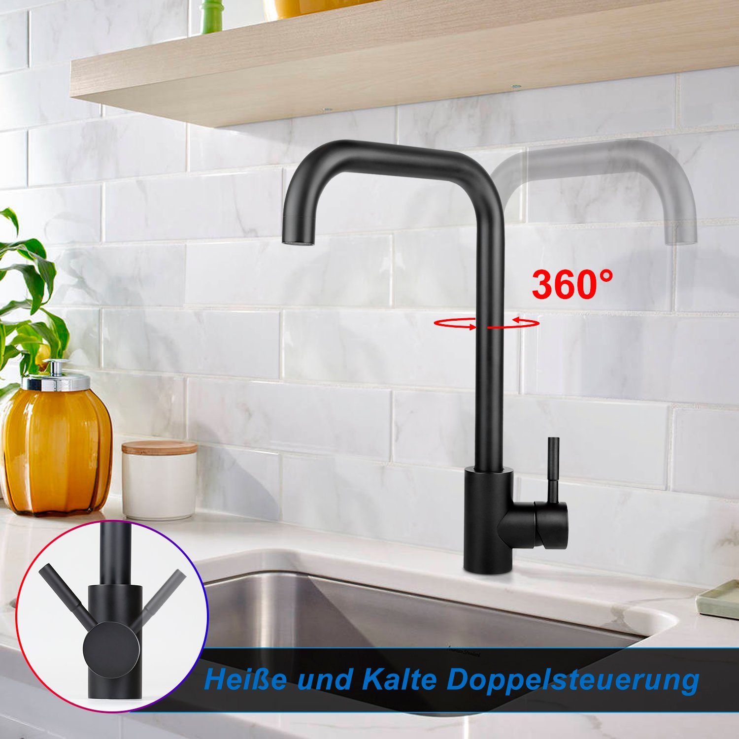 ZMH Waschtischarmatur 3 Stile Edelstahl Mischbatterie günstig online kaufen