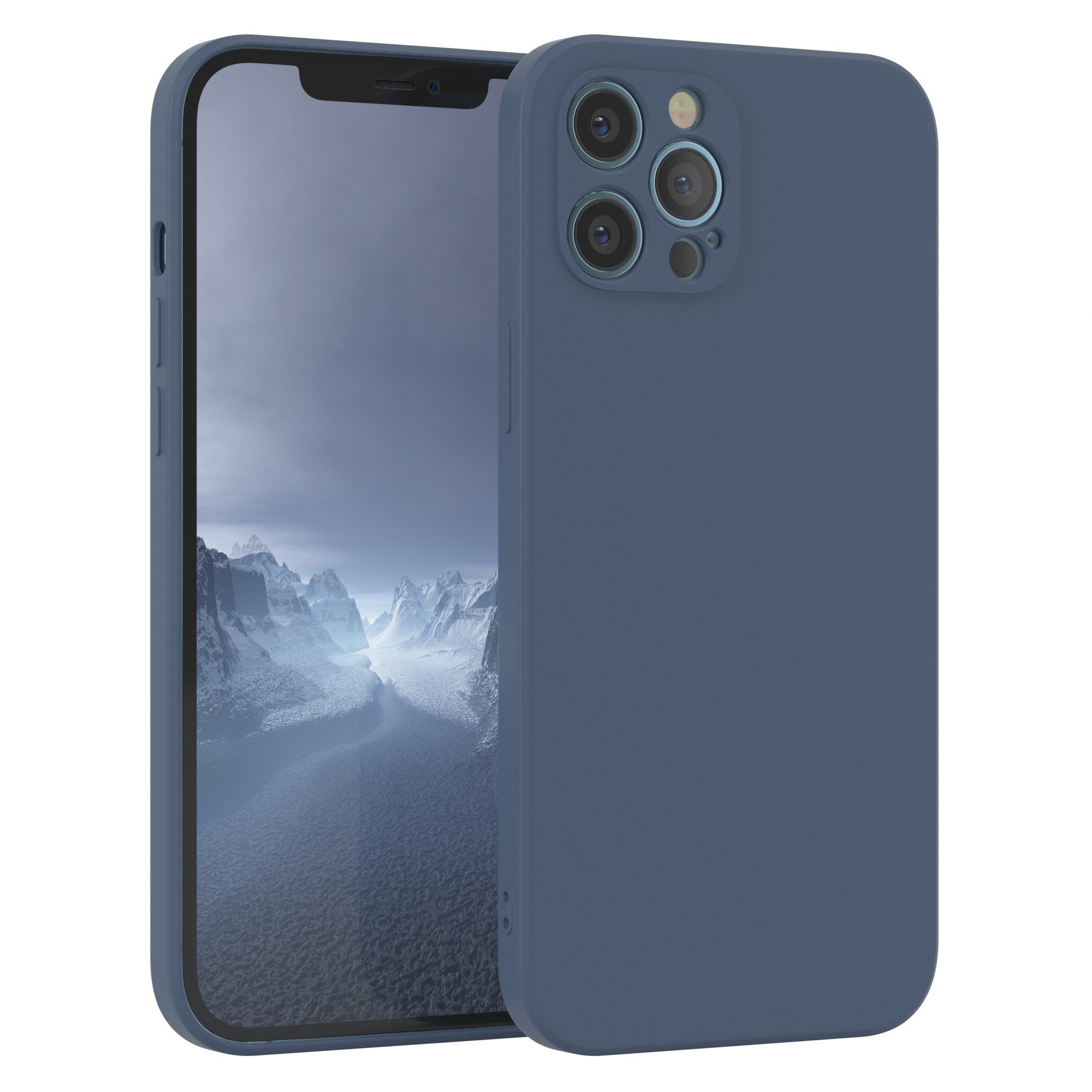 EAZY CASE Handyhülle TPU Hülle für Apple iPhone 12 Pro Max 6,7 Zoll, Handy Softcase mattierte Silikonhülle Back Cover Soft Blau / Petrol