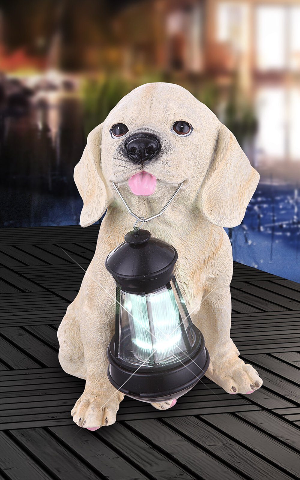Außen LED Außenleuchte Hund Garten Solarlampe Deko Solarleuchte GLOBO Solarleuchte Globo