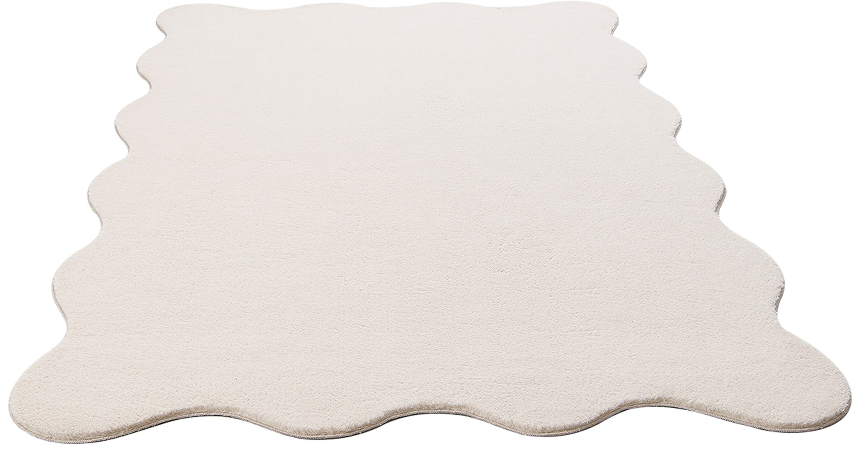 the carpet Teppich Relax Scallop kuschelig & Super Soft, wellenförmig, Anti-Rutsch Unterseite, Waschbar bis 30 Grad, Felloptik