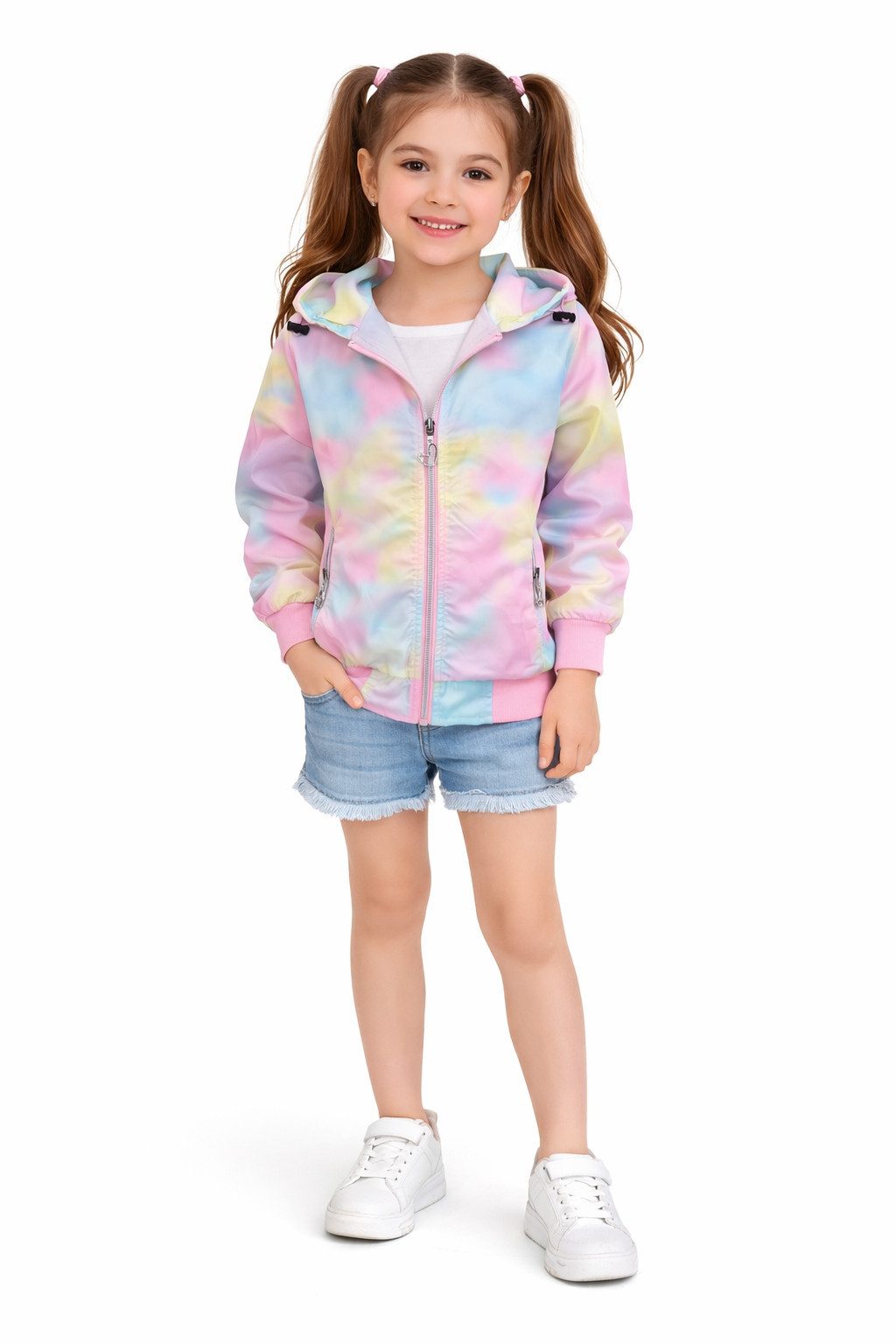 Girls Fashion Blouson Sommerjacke Blouson Mädchen Jacke mit Kapuze MH8145e