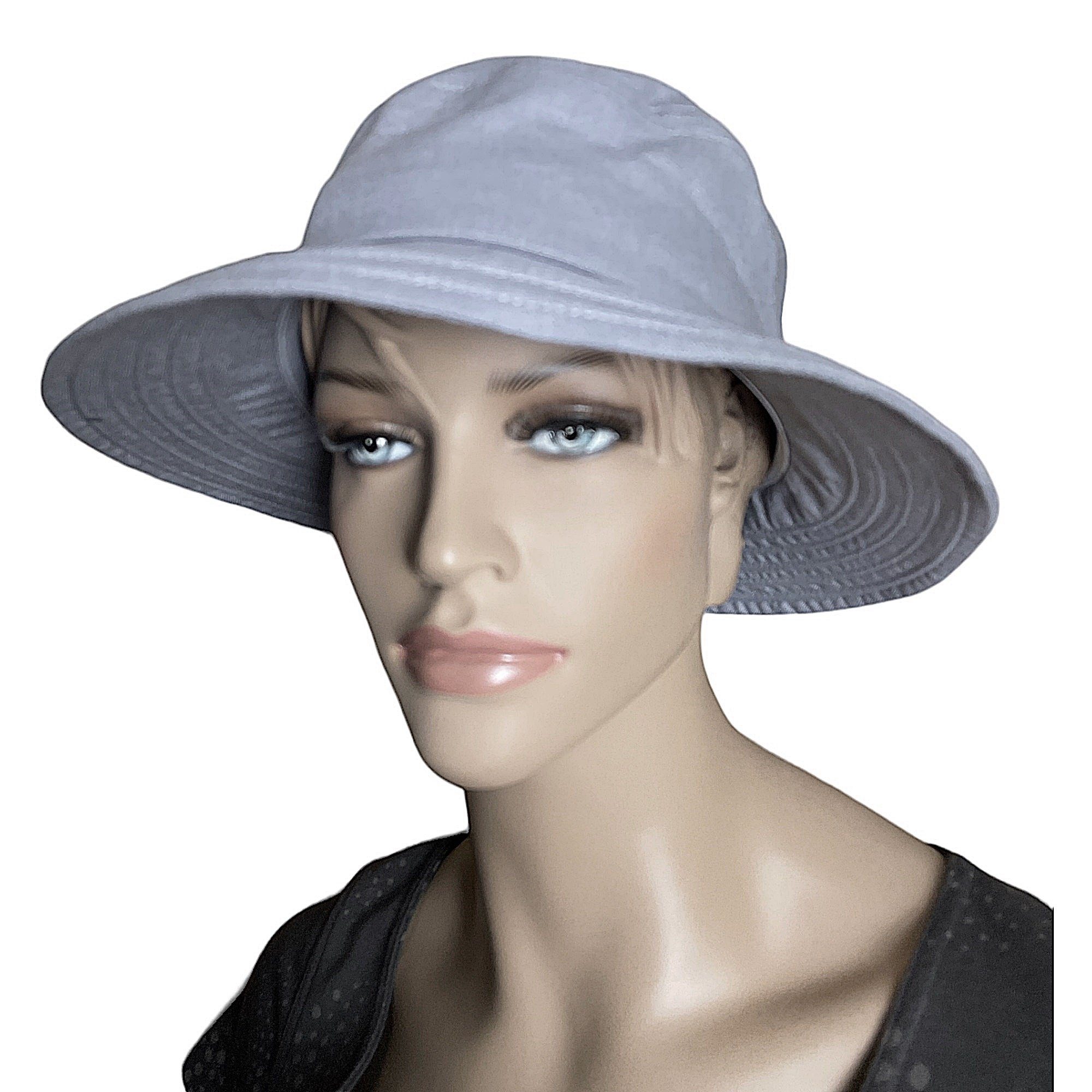 Taschen4life Sonnenhut Modischer Sommer Leinen Hut Bucket Hat, Größenverstellbar, unisex, Fischerhut grau