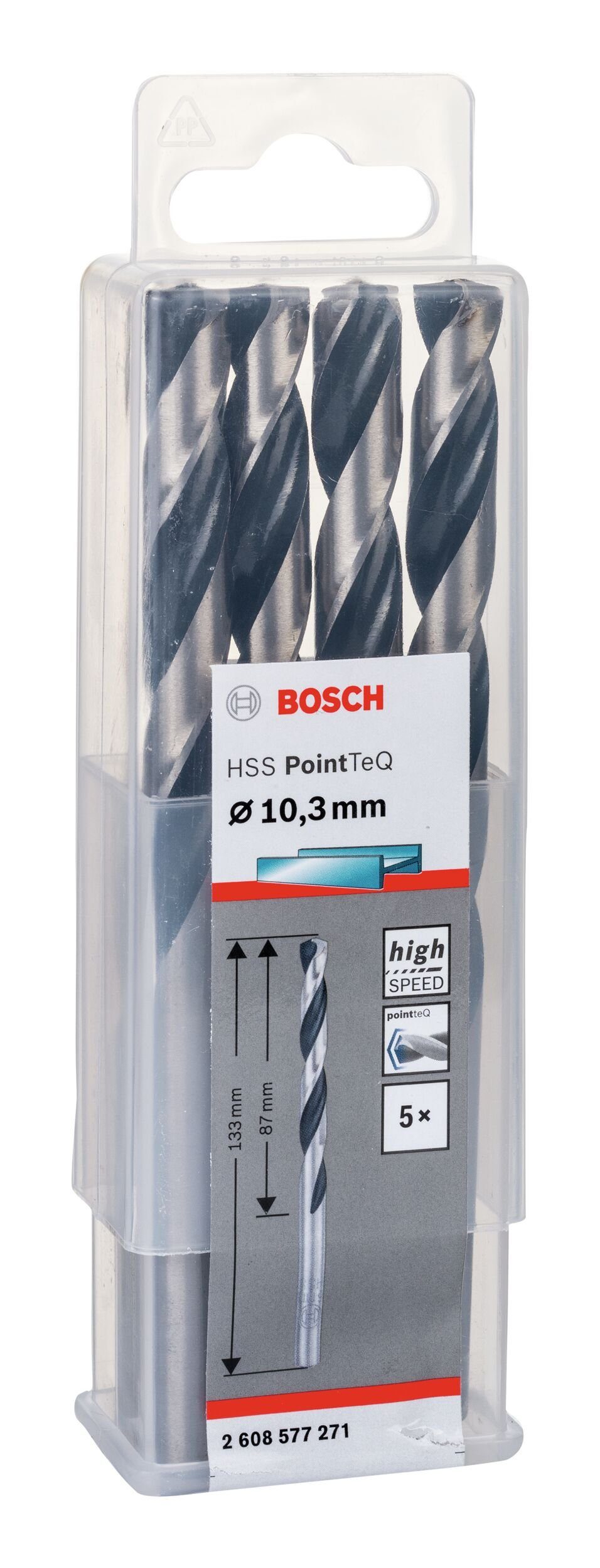 PointTeQ BOSCH - 10,3 5er-Pack Metallbohrer, (5 Metallspiralbohrer (DIN mm - HSS 338) Stück),