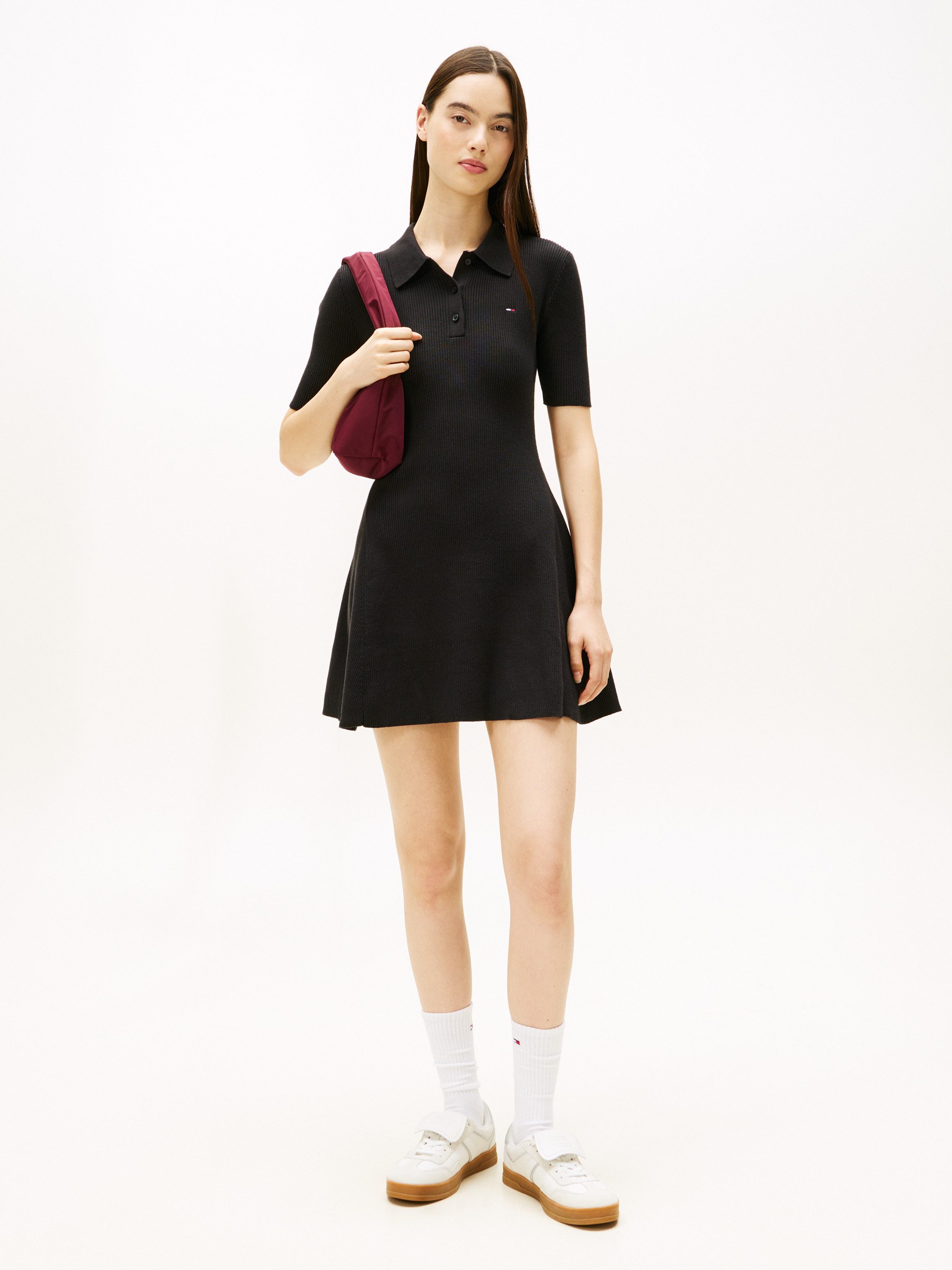 Tommy Jeans Polokleid TJW F&F SWEATER POLO MINI DRESS