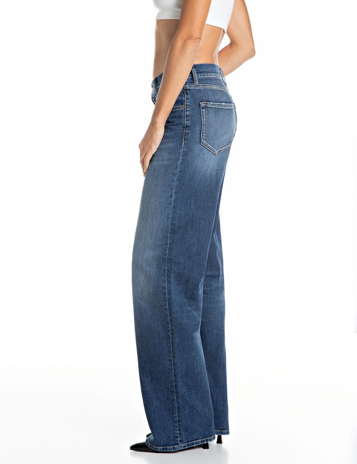 Replay Weite Jeans Cary Mid Rise, 5-Pocket-Form
