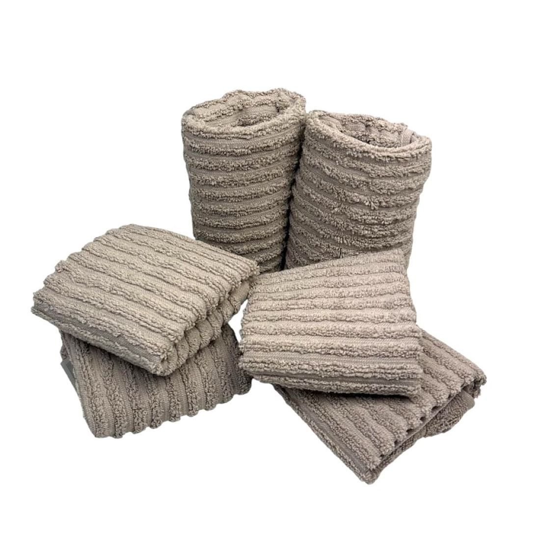 VINNEMEIER GmbH Textil- und Schuhimport Handtuch Set 2 x Gästehandtuch mit 4 x Seiflappen, (Spar-Set), atmungsaktiv