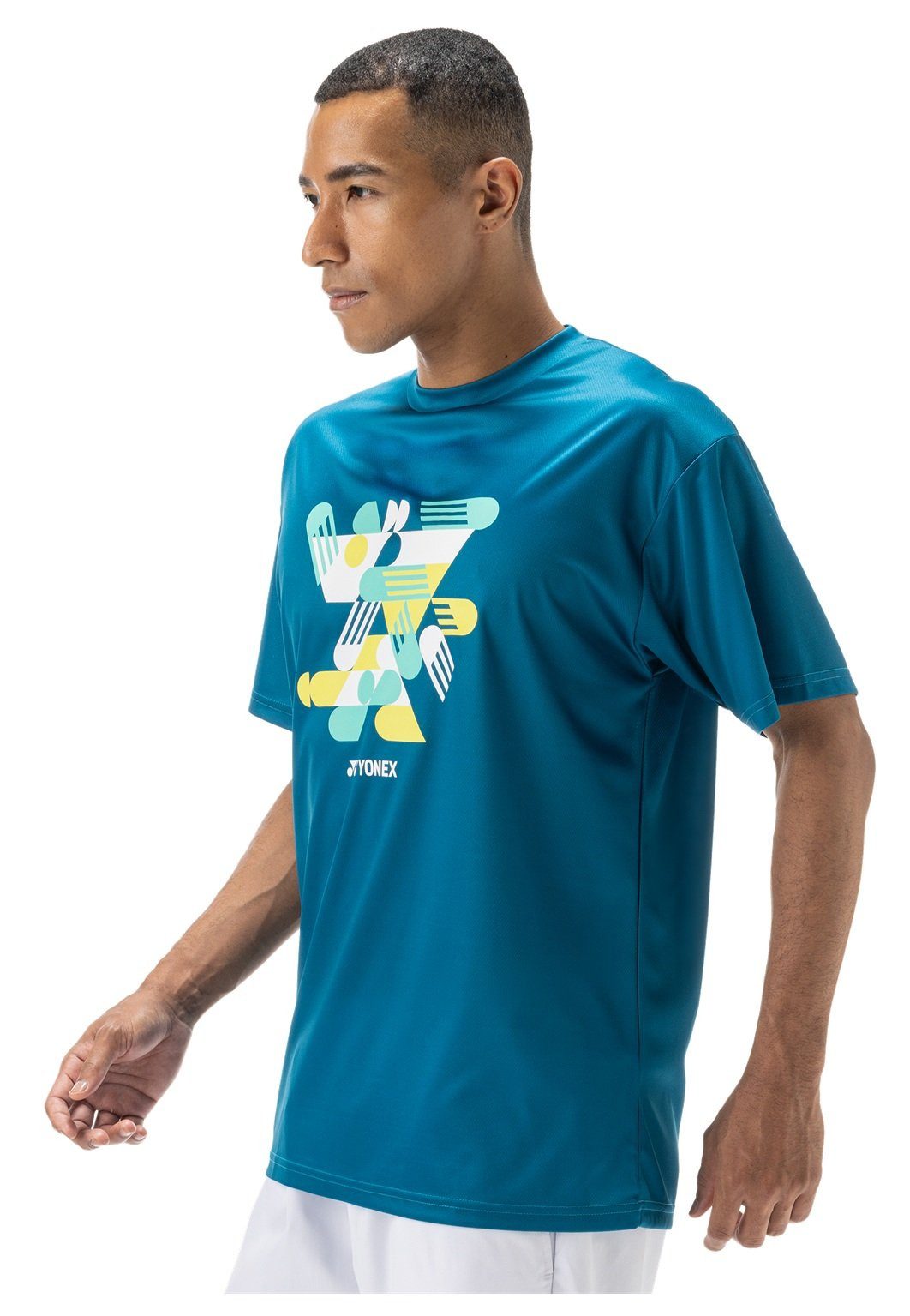 Yonex T-Shirt Graphic Practice YM0043 (100% Polyester) 2025 blaugrün Herren